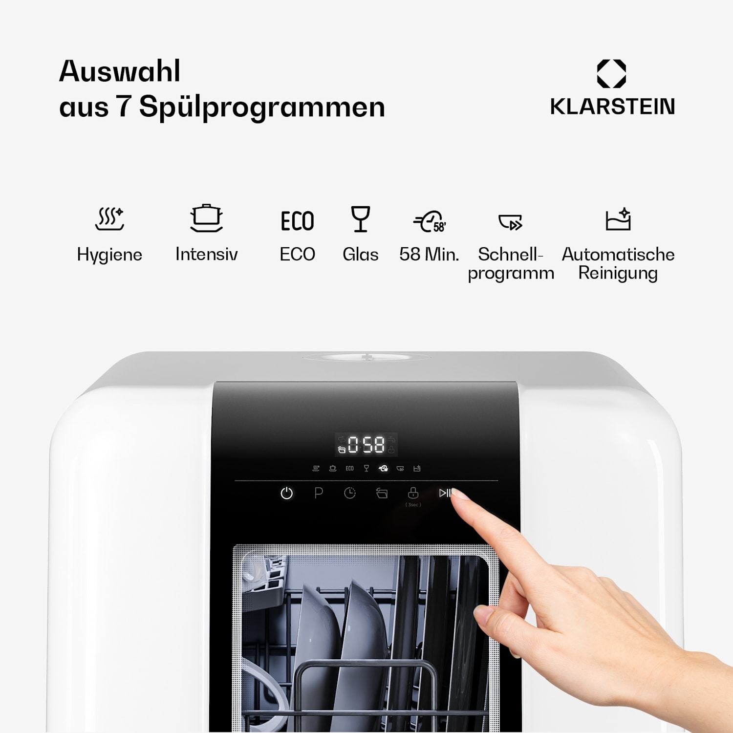 Melville Tischgeschirrspüler | 7 Programme | Aqua-Stop-Technologie | 860 W | 42 cm D