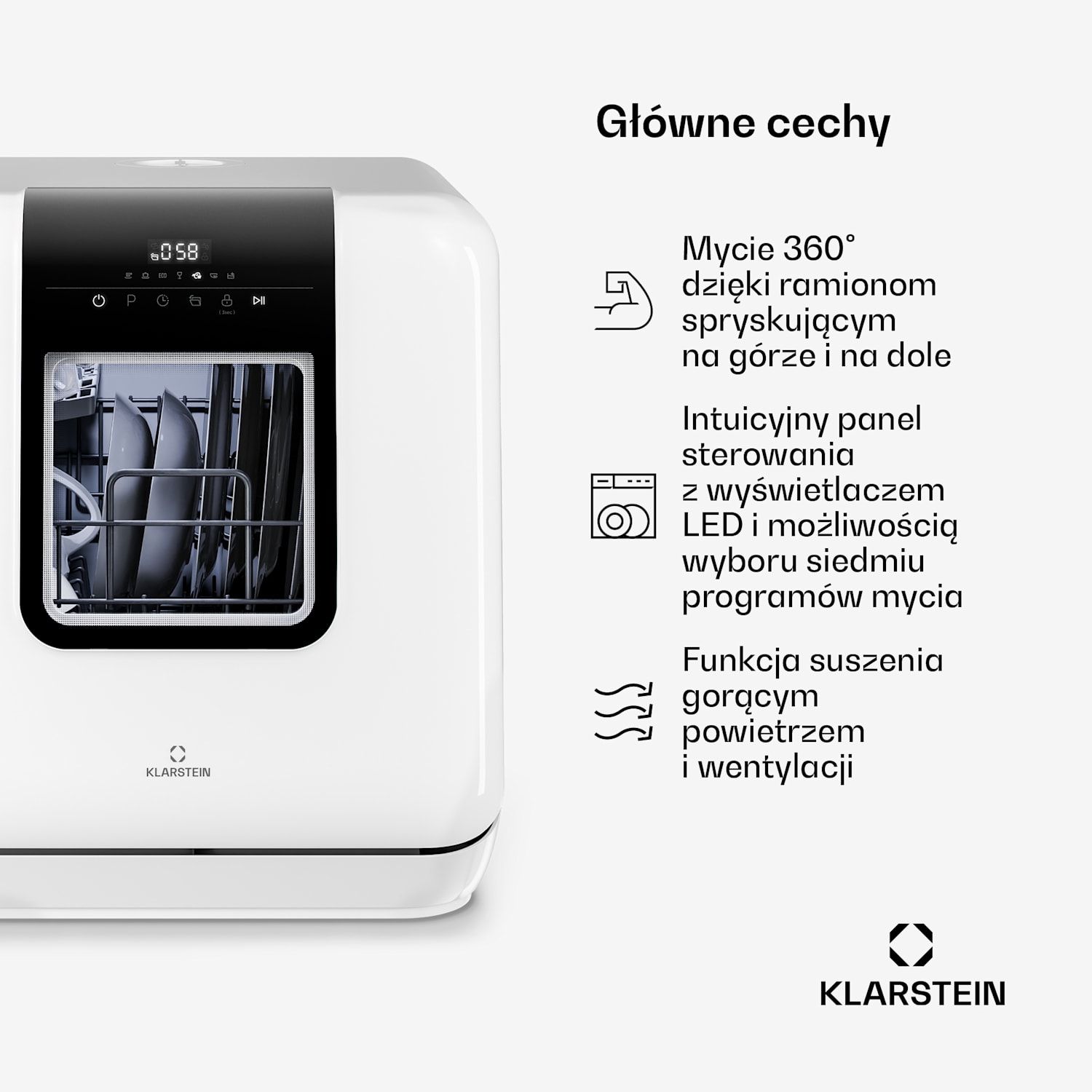 Zmywarka blatowa Melville | 7 programów | Technologia Aqua-Stop | 860 W | 42 cm D