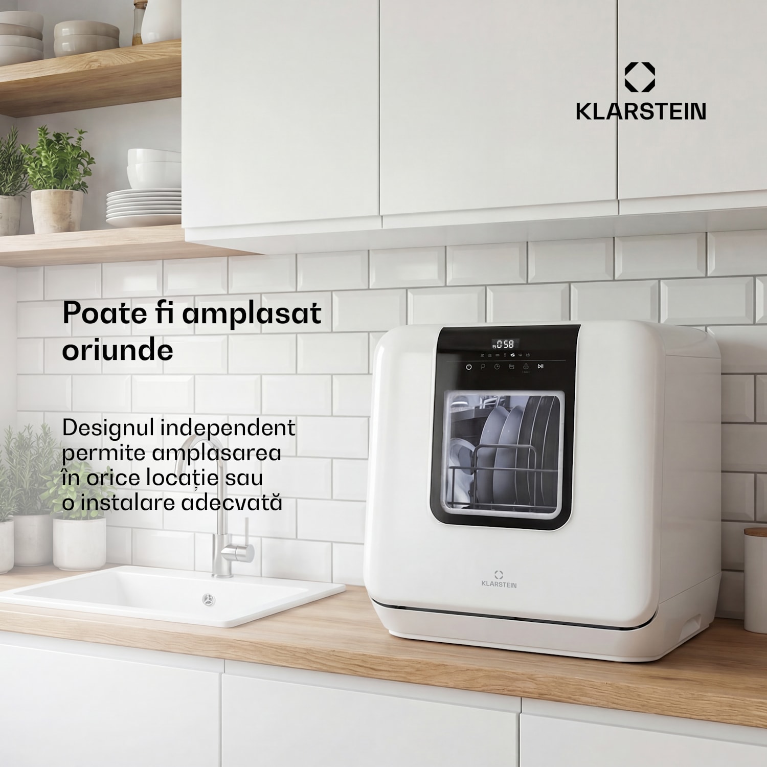 Mașină de spălat vase de masă Melville | 7 programe | Tehnologie Aqua-Stop | 860 W | 42 cm D