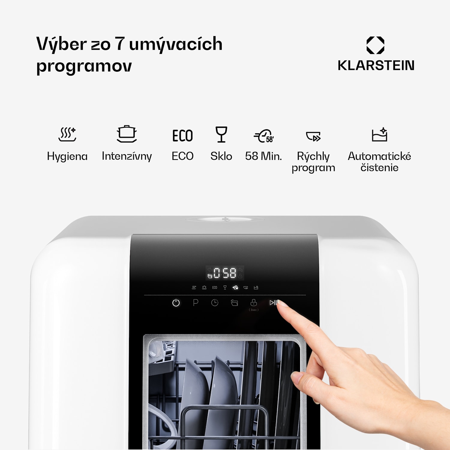 Melville stolová umývačka riadu | 7 programov | Technológia Aqua-Stop | 860 W | 42 cm D