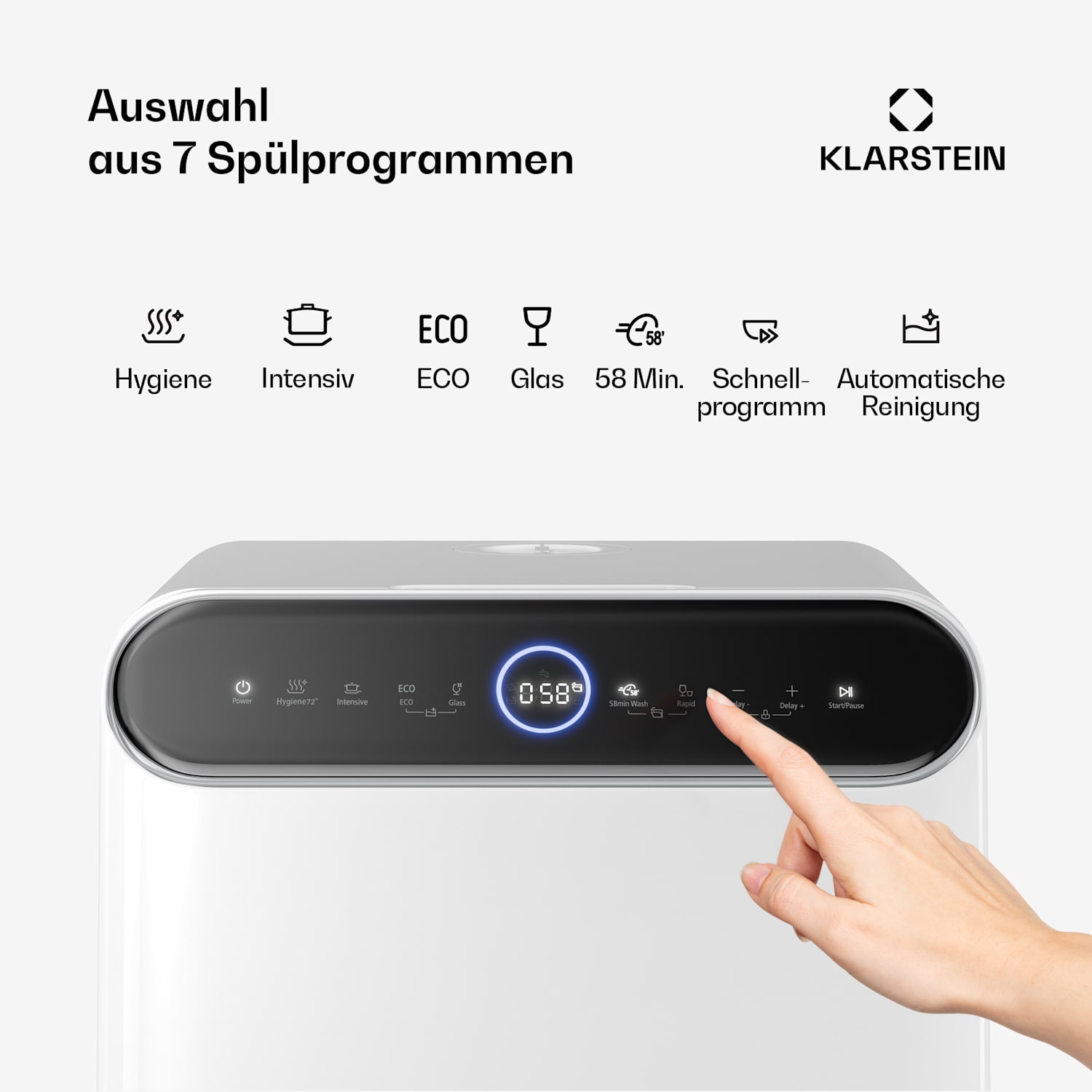 Oceana Tischgeschirrspüler | 7 Programme | Aqua-Stop-Technologie | 860 W | 42 cm D