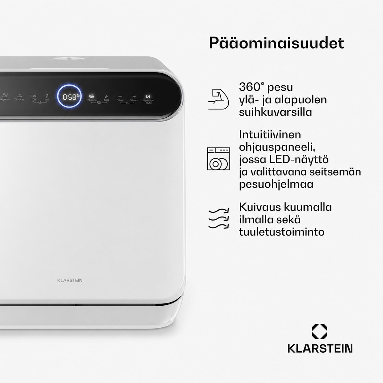 Oceana pöytätiskikone | 7 ohjelmaa | Aqua-Stop-teknologia | 860 W | 42 cm D