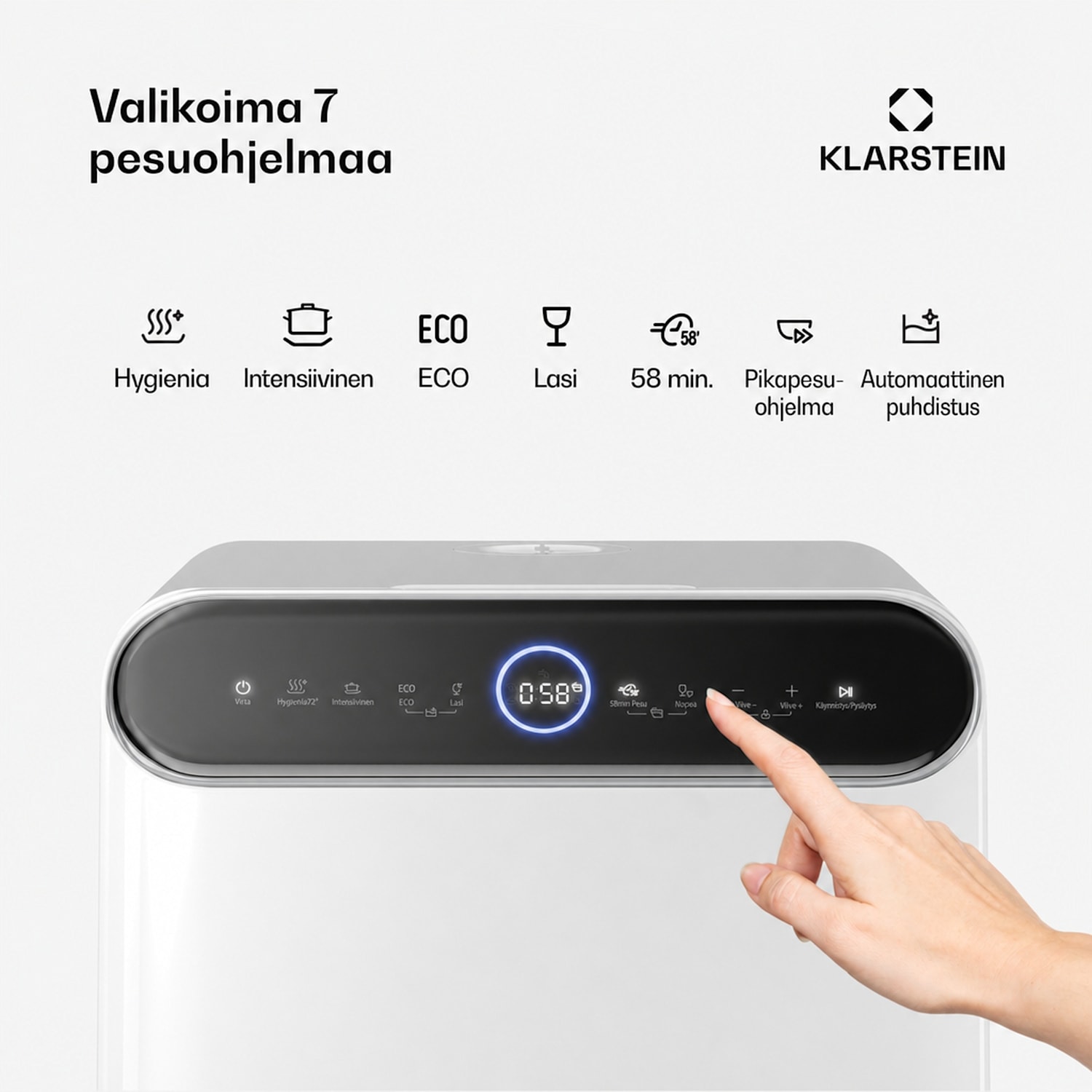 Oceana pöytätiskikone | 7 ohjelmaa | Aqua-Stop-teknologia | 860 W | 42 cm D