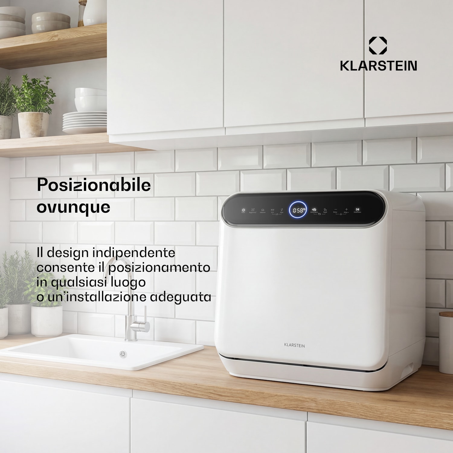 Oceana - Lavastoviglie da tavolo | 7 programmi | Tecnologia AquaStop | 860 W | 42 cm D
