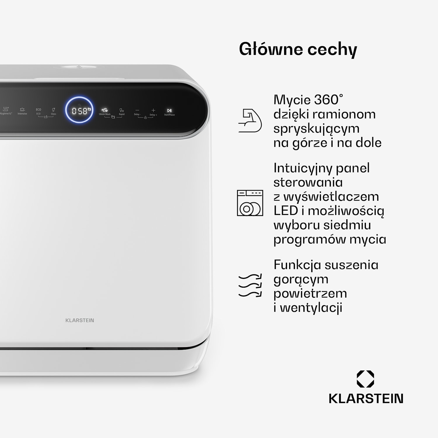 Zmywarka blatowa Oceana | 7 programów | Technologia Aqua-Stop | 860 W | 42 cm D