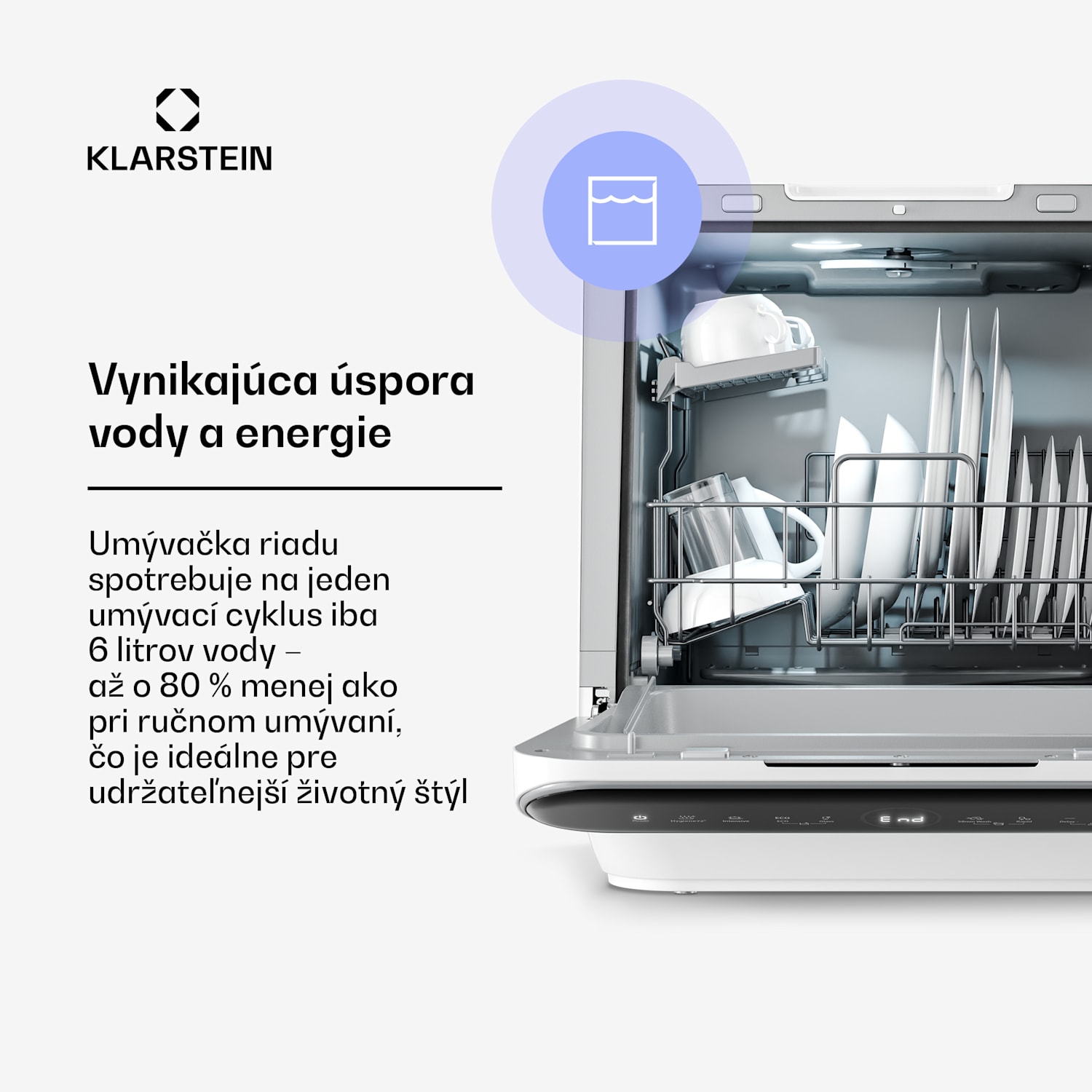 Oceana stolová umývačka riadu | 7 programov | Technológia Aqua-Stop | 860 W | 42 cm D