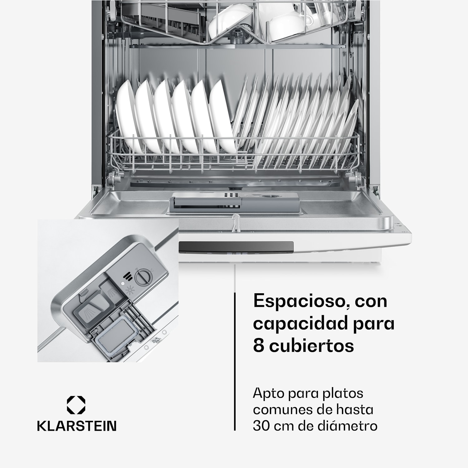 Lavavajillas empotrable Amazonia | 8 programas | Tecnología Aqua-Stop | 1620 W | 55 cm Blanco