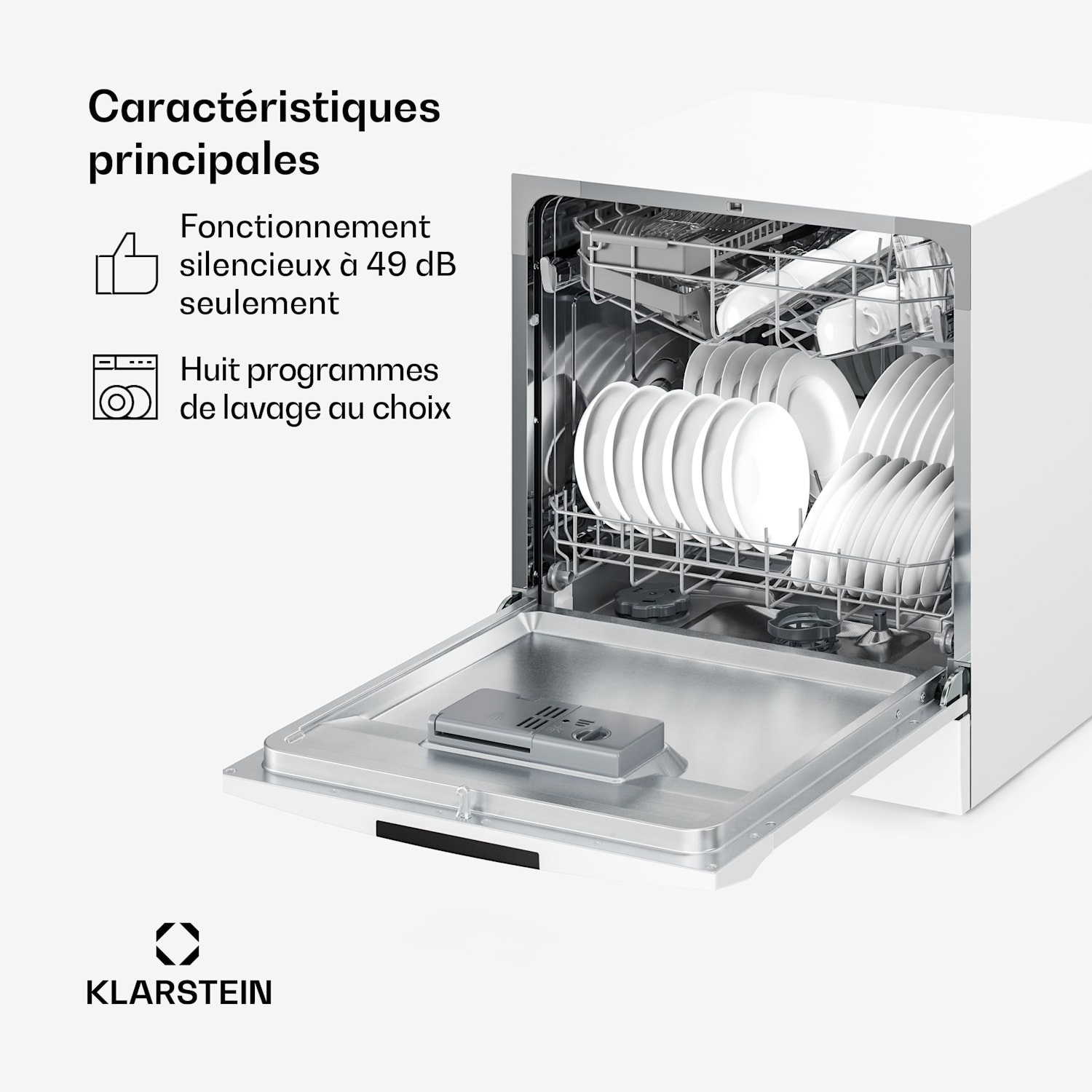 Amazonia Lave-vaisselle encastrable | 8 programmes | Technologie Aqua-Stop | 1620 W | 55 cm Blanc