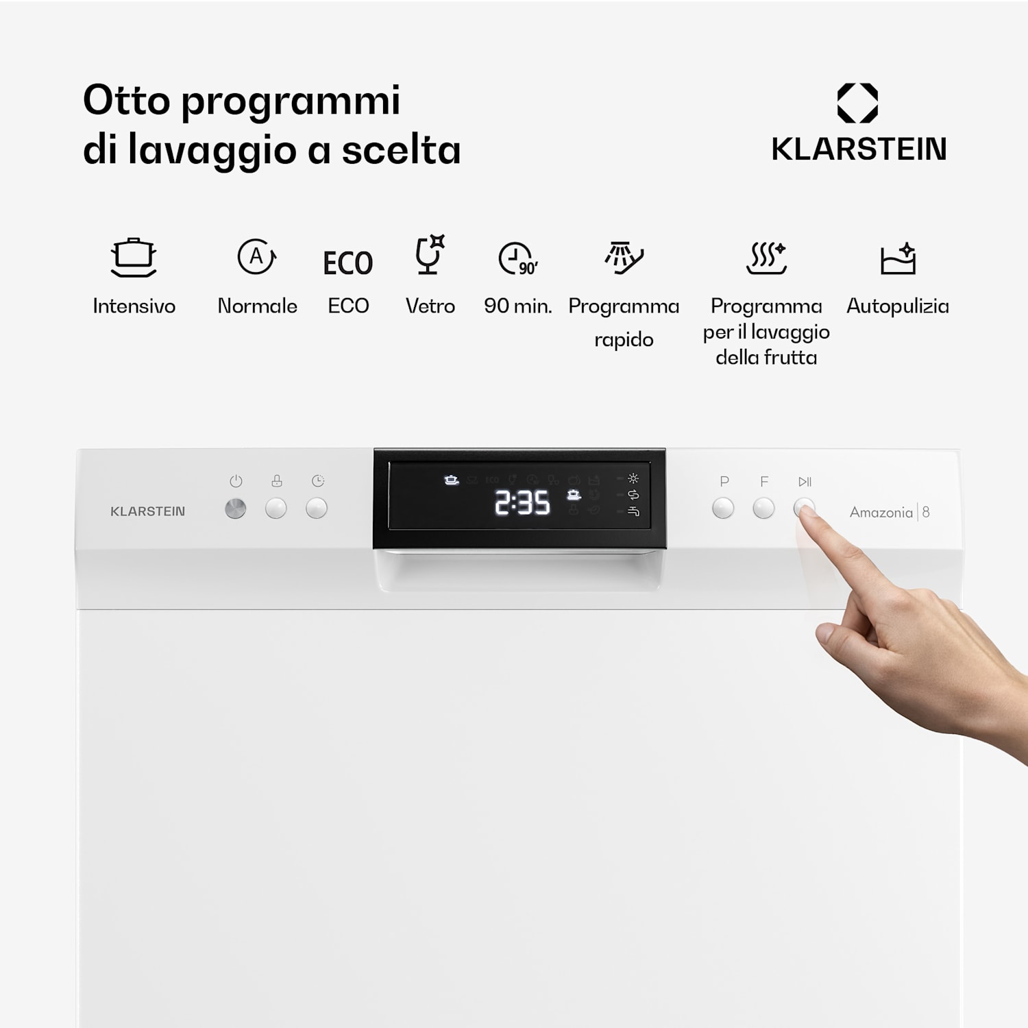 Amazonia - Lavastoviglie da incasso | 8 programmi | Tecnologia AquaStop | 1620 W | 55 cm Bianco