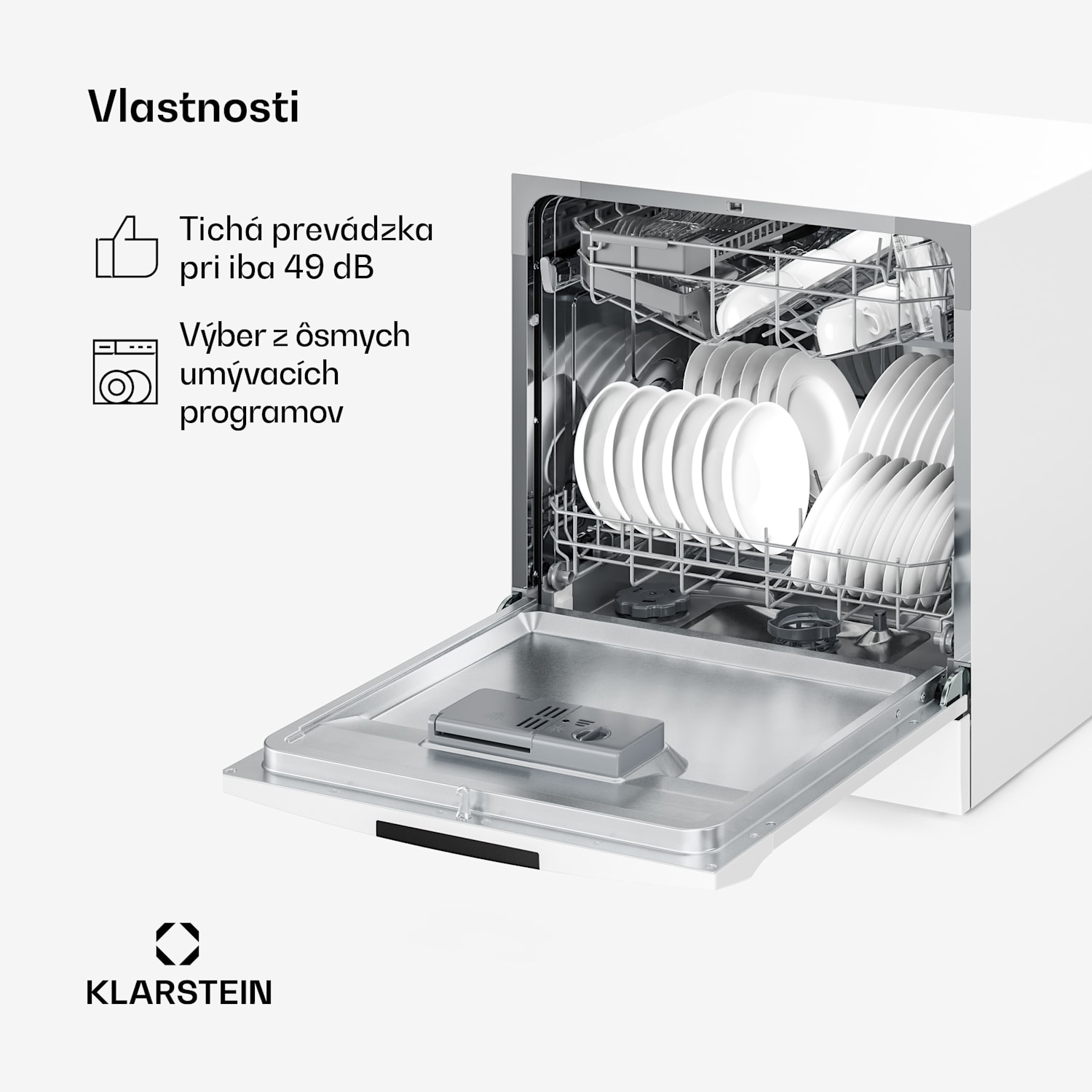 Amazonia vstavaná umývačka riadu | 8 programov | Technológia Aqua-Stop | 1620 W | 55 cm Biela