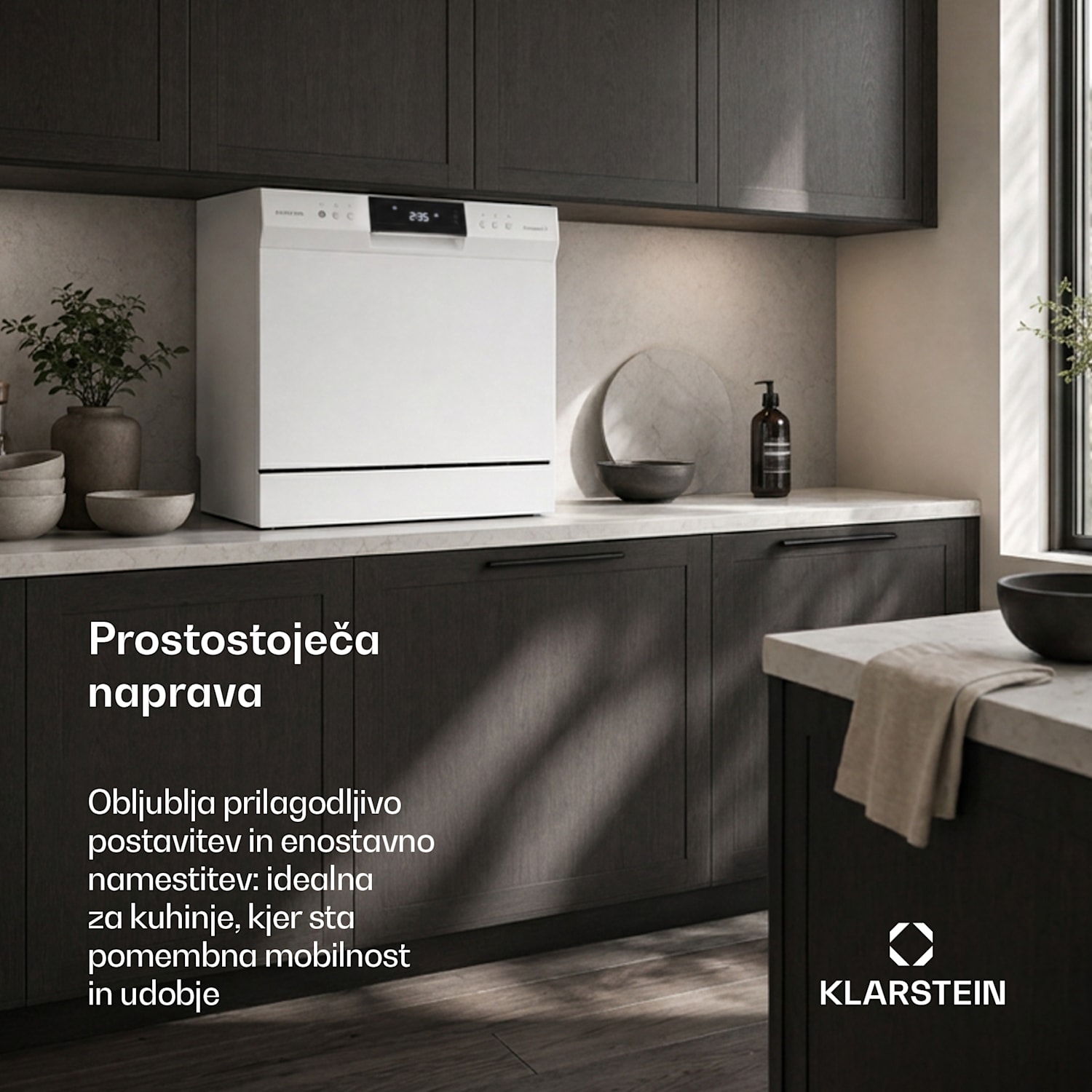 Amazonia vgradni pomivalni stroj | 8 programov | Tehnologija Aqua-Stop | 1620 W | 55 cm Bela