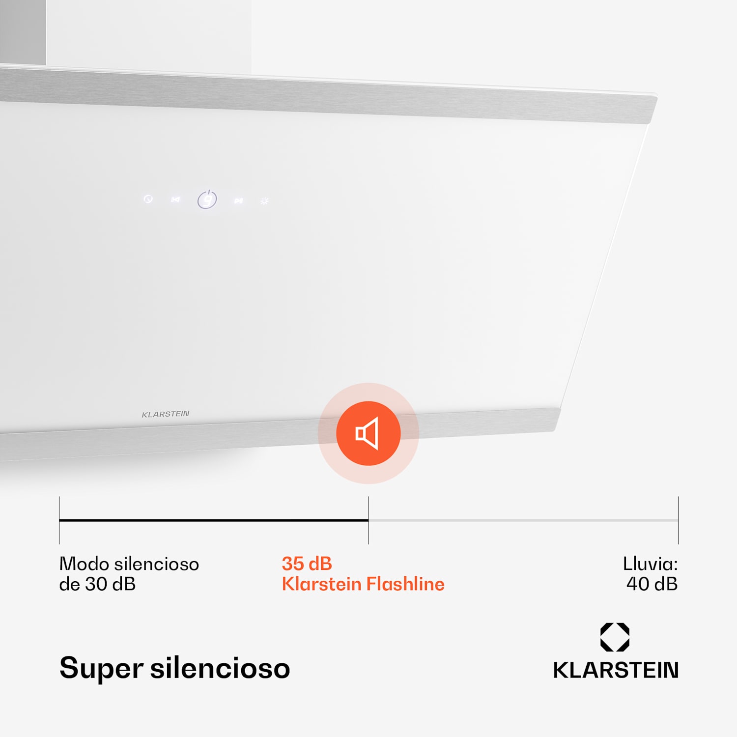 Flashline campana extractora inclinada | Modos de extracción y recirculación | Diseño moderno | 578 m³/h | 90 cm 