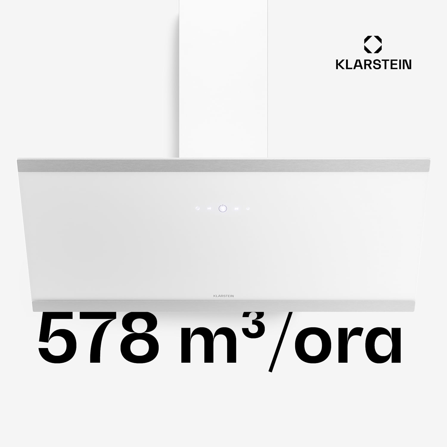 Flashline - Cappa inclinata | Modalità di scarico e ricircolo | Design moderno | 578 m³/ora | 90 cm 