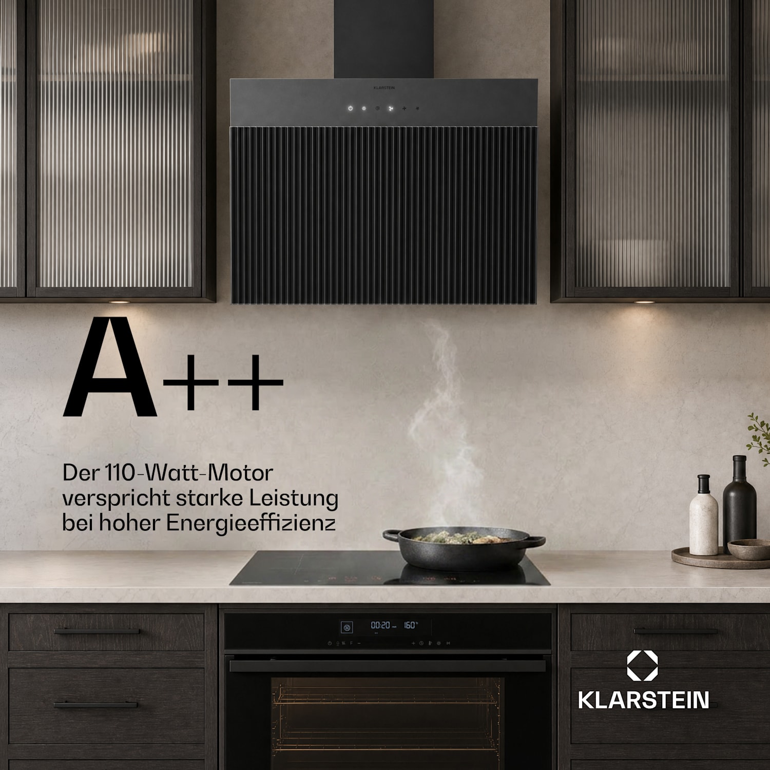 Wavyn Kopffreihaube | Abluft- und Umluftmodus | Hochwertiges Design |  661 m³/h | 60 cm 