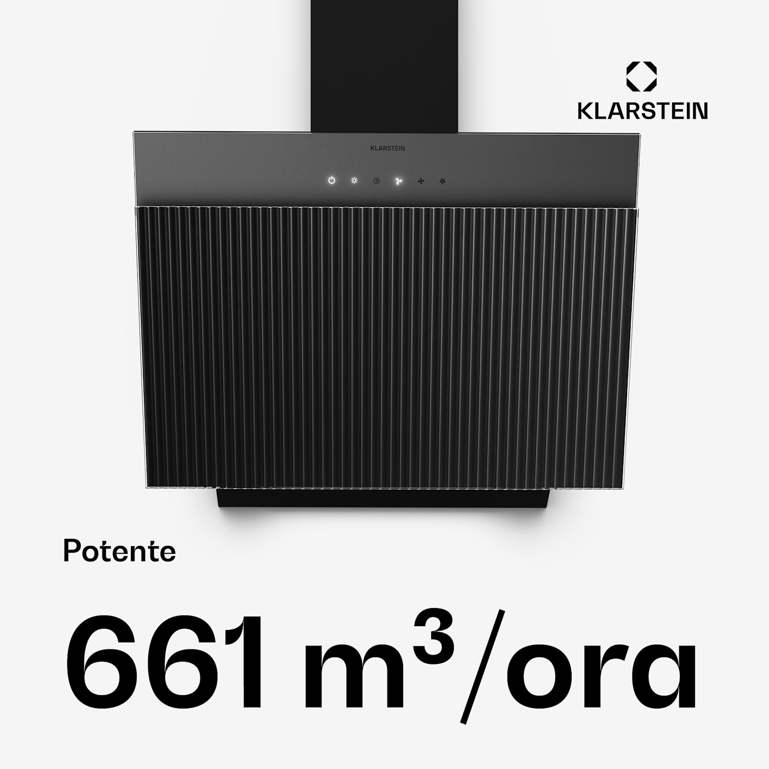 Wavyn - Cappa inclinata | Modalità di scarico e ricircolo | Design di alta qualità | 661 m³/ora | 60 cm 