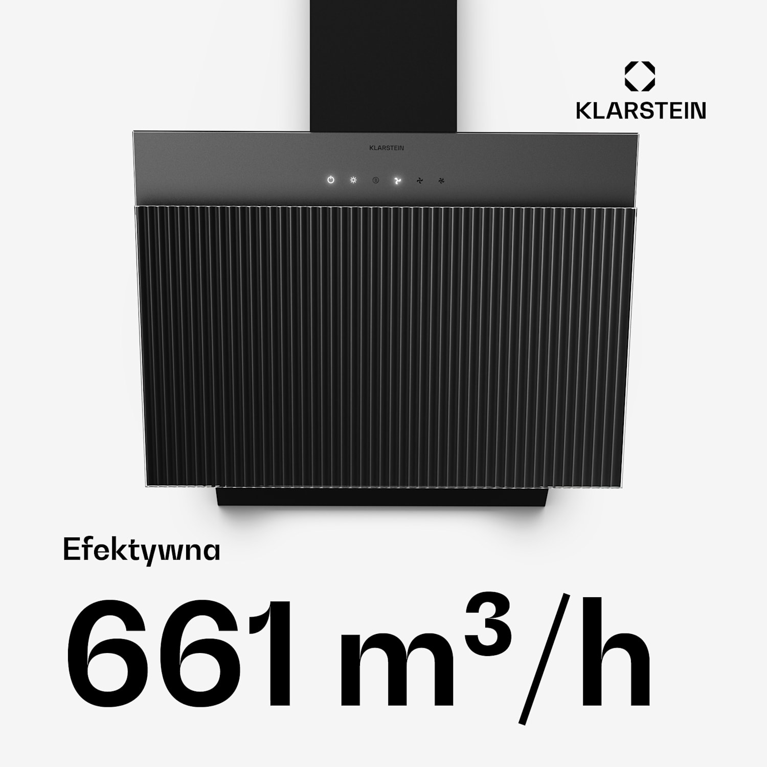 Wavyn Skośny okap kuchenny | Tryb otwarty i zamknięty | Wysokiej jakości konstrukcja | 661 m³/h | 60 cm 