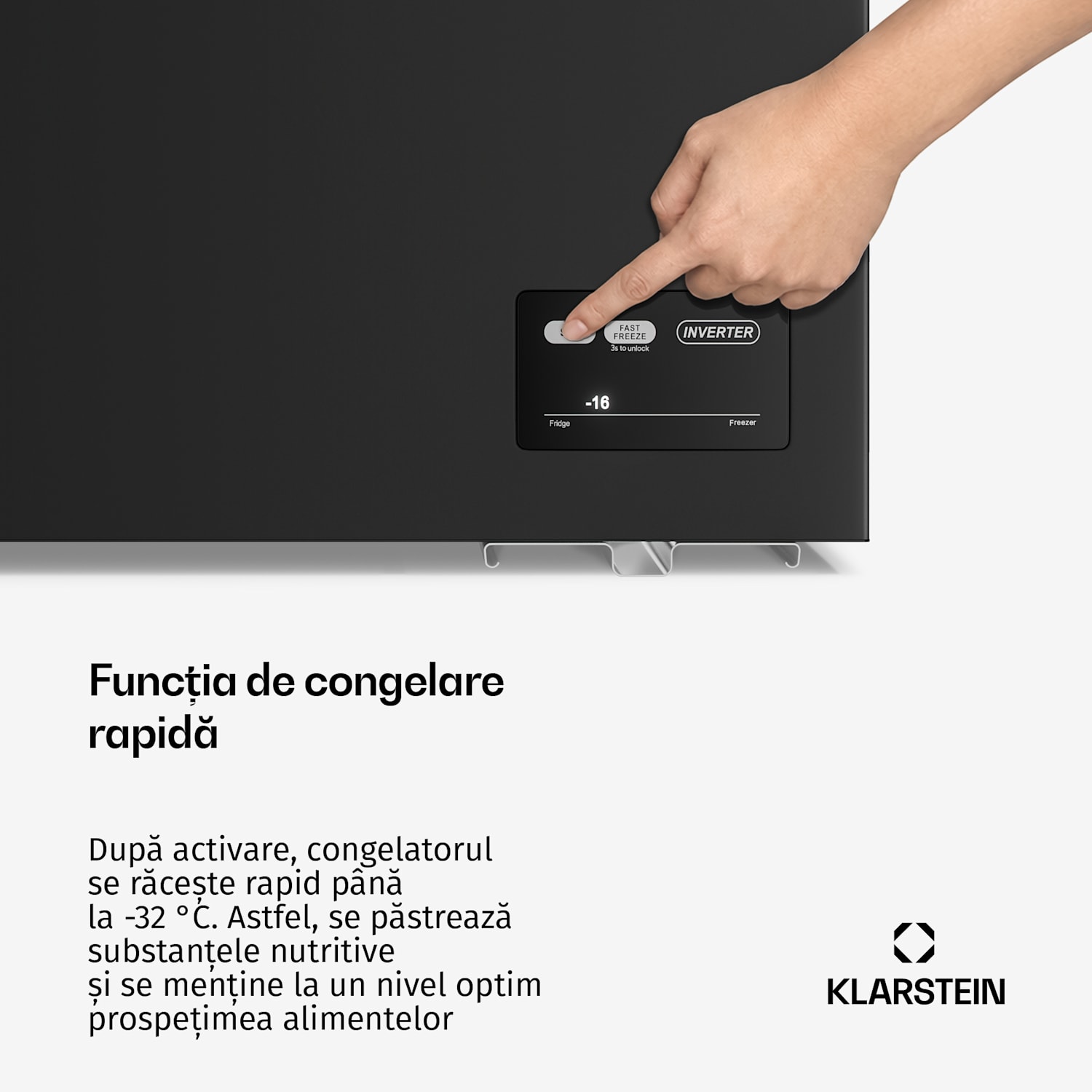 Congelator orizontal Iceblokk | 142 l | 84 cm | 0 °C până la -24 °C | 4 stele | Negru 142 L | Negru