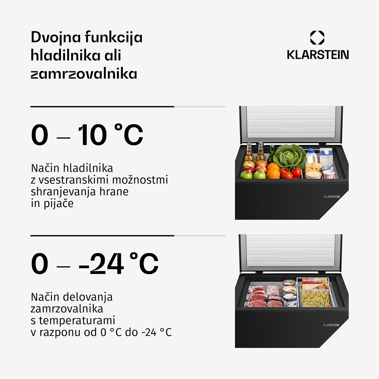 Zamrzovalna skrinja Iceblokk | 142 l | 84 cm | 0 °C do -24 °C | 4 zvezdice | Črna 142 L | Črna