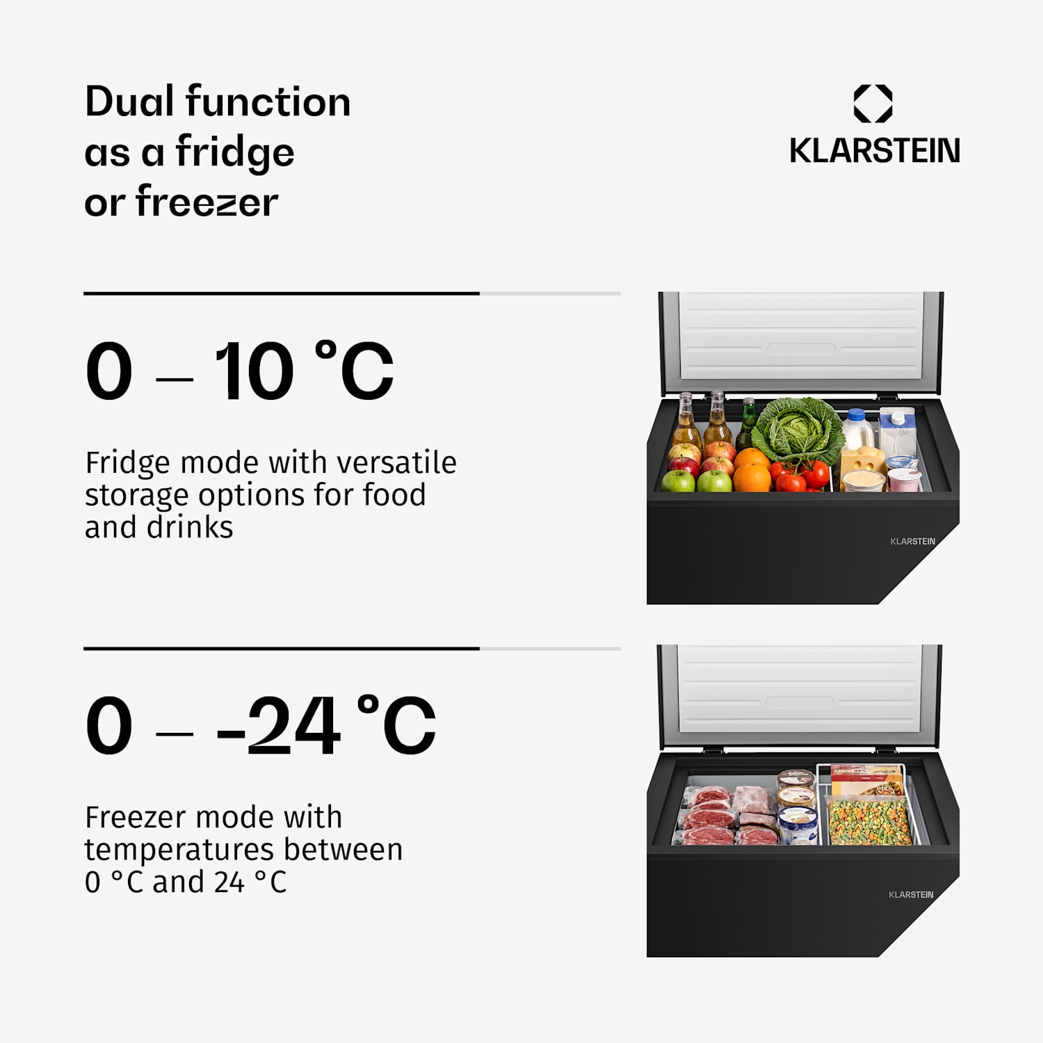 Iceblokk diepvrieskist | 142 liter | 84 cm | 0 tot -24 °C | 4 sterren | zwart 