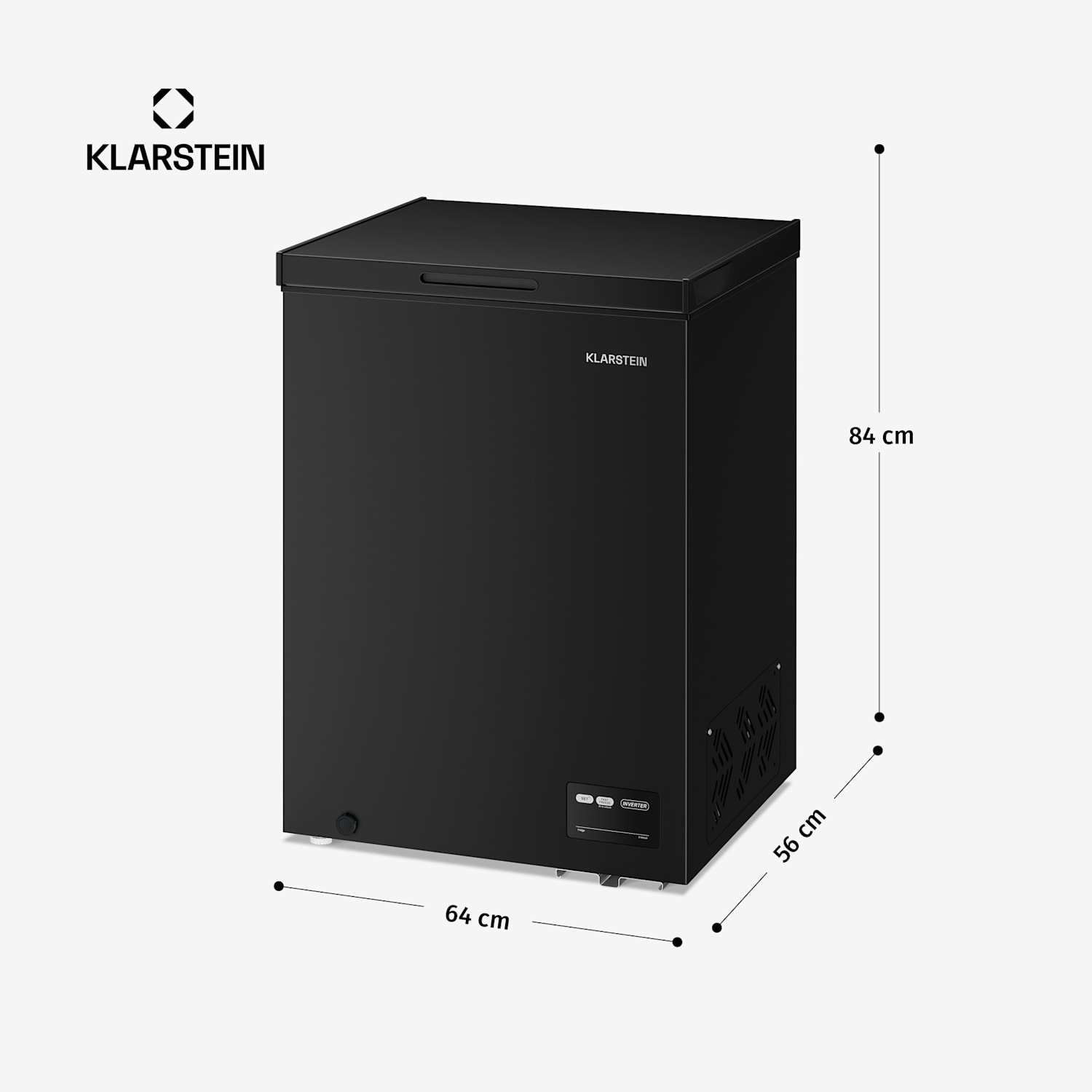 Congelator orizontal Iceblokk | 142 l | 84 cm | 0 °C până la -24 °C | 4 stele | Negru 142 L | Negru