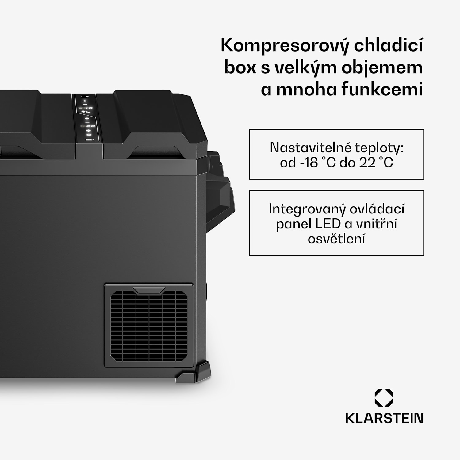 Chladnička Arctiq Duo | S kompresorem | 43 litrů | 58 plechovek | -18 až 20 °C | Černá | 78 cm 