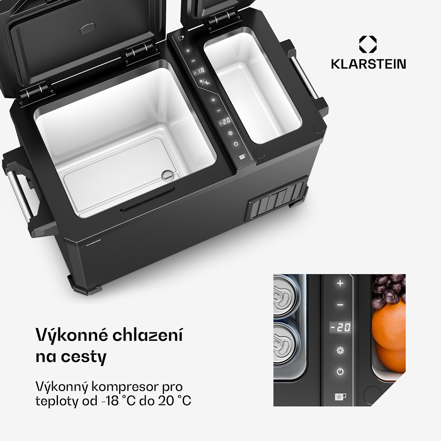 Chladnička Arctiq Duo | S kompresorem | 43 litrů | 58 plechovek | -18 až 20 °C | Černá | 78 cm 