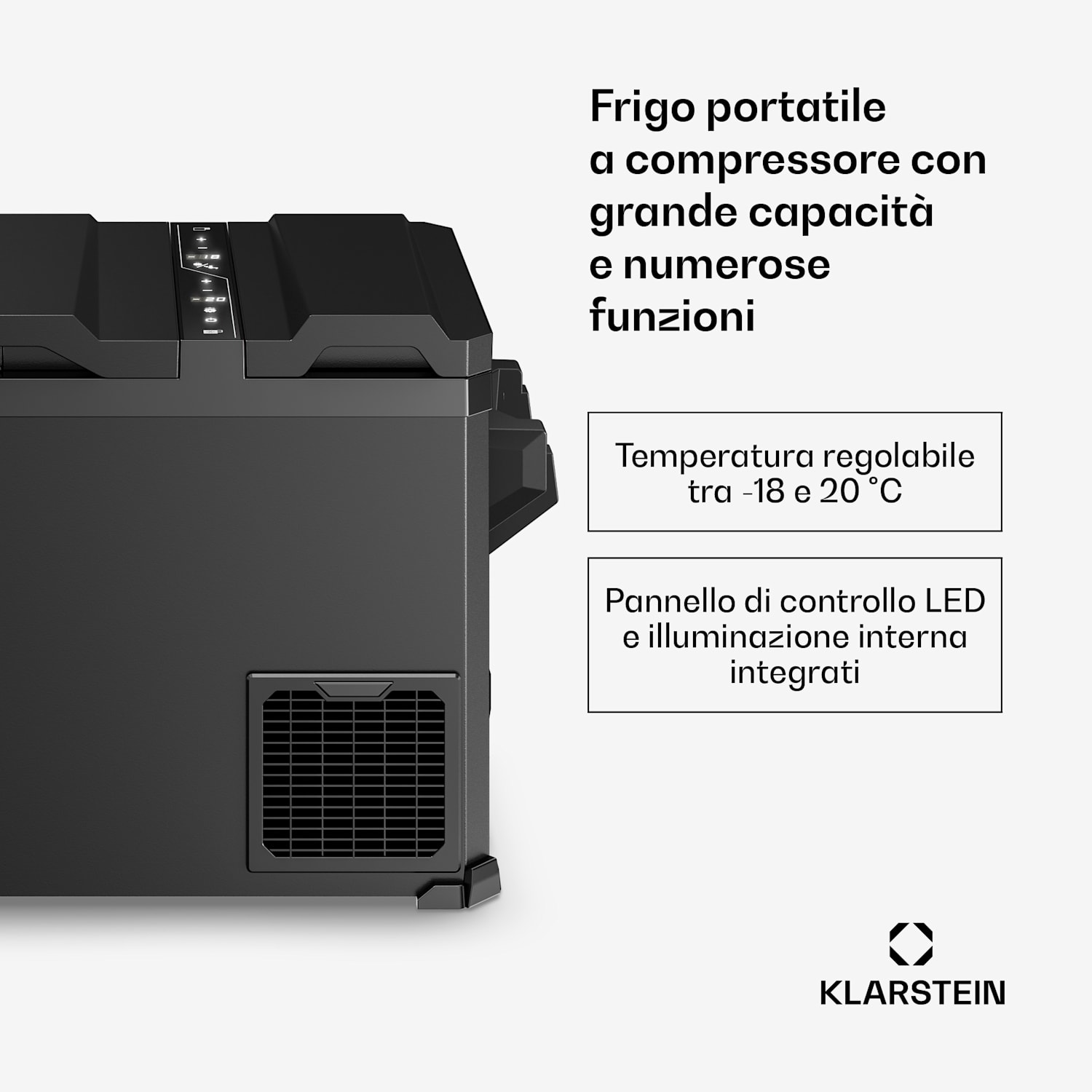 Arctiq Duo - Frigo portatile | Con compressore | 43 litri | 58 lattine | Da -18 a 20 °C | Nero | 78 cm 
