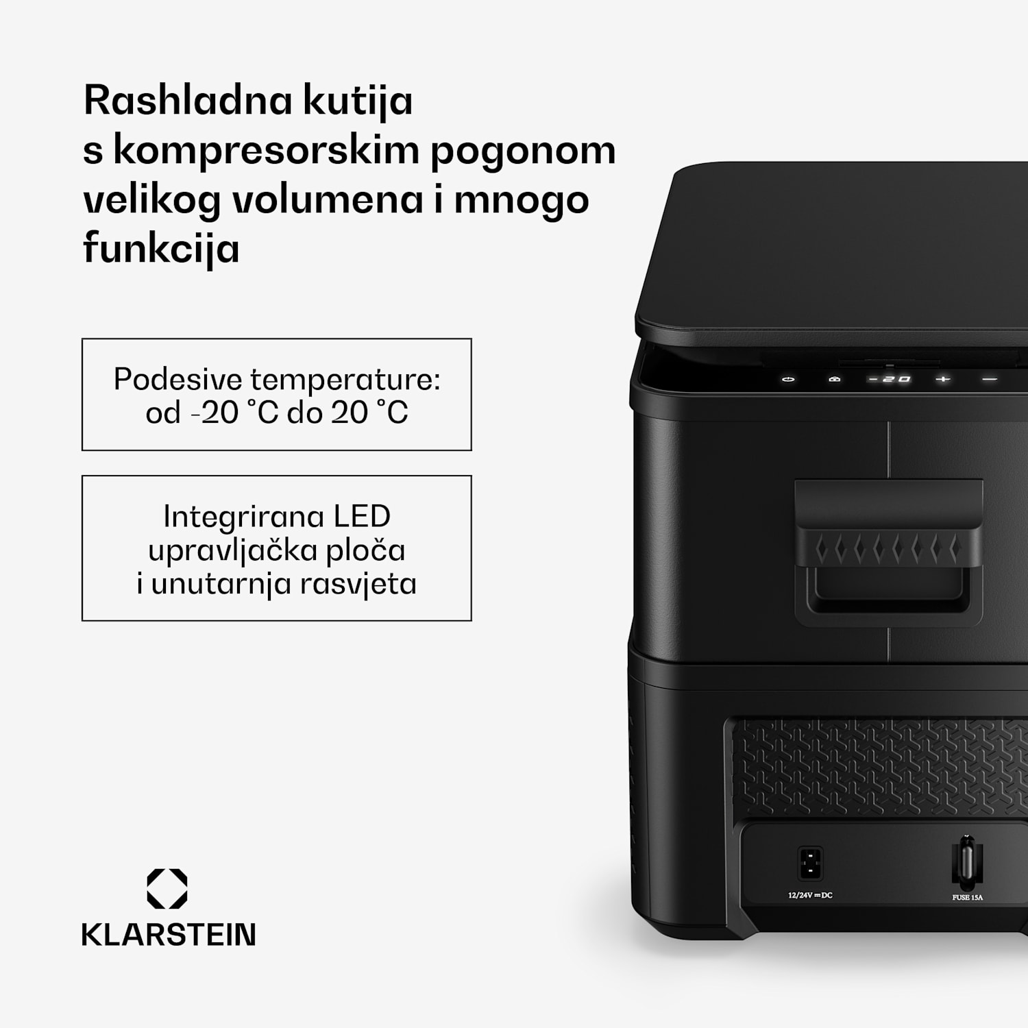 Arctiq rashladna kutija | S kompresorom | 27 litara | 36 limenki | -20 do 20 °C | Crna | 60 cm 
