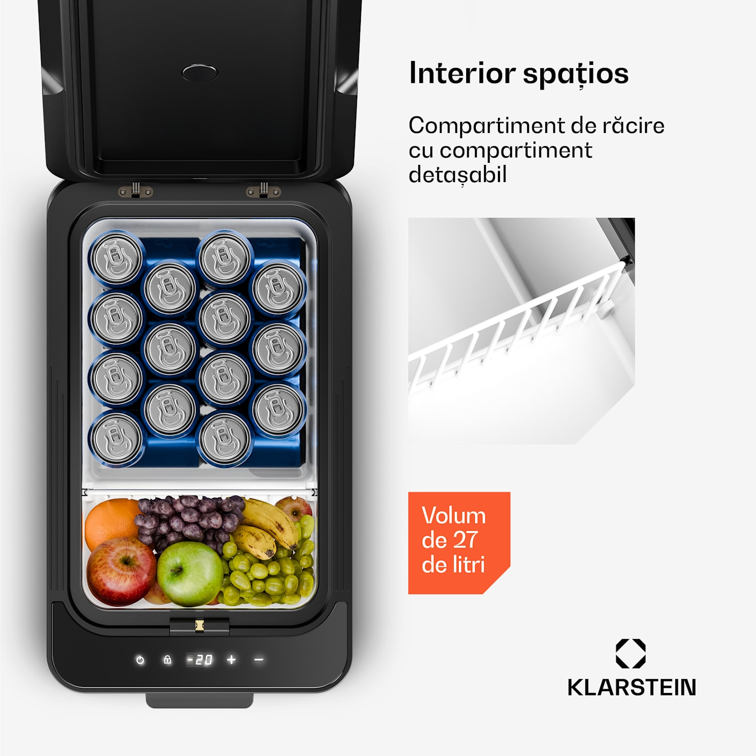 Arctiq ladă frigorifică | Cu compresor | 27 litri | 36 de doze | -20 până la 20 °C | Negru | 60 cm 