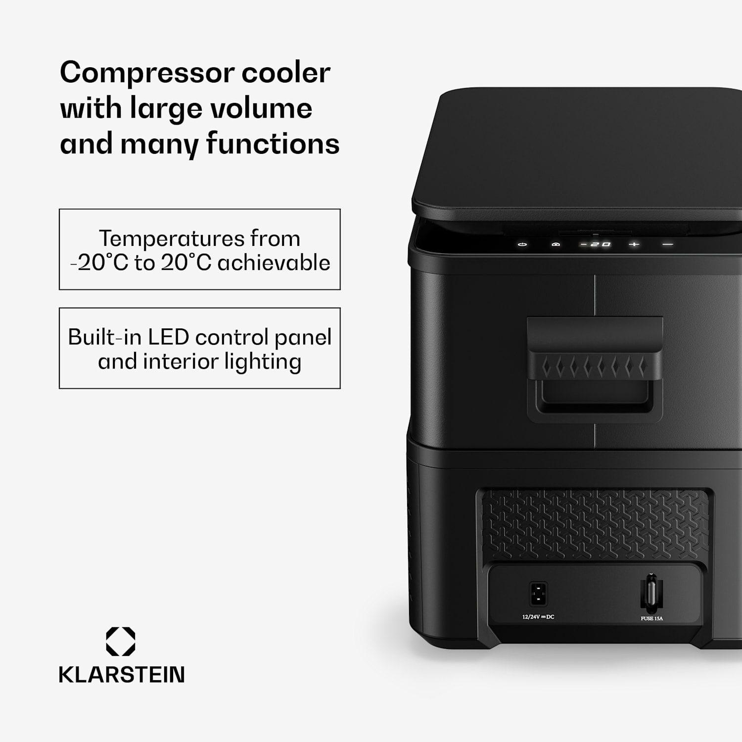 Arctiq koelbox | met compressor | 27 liter | 36 blikjes | -20 - 20°C | zwart | 60 cm 