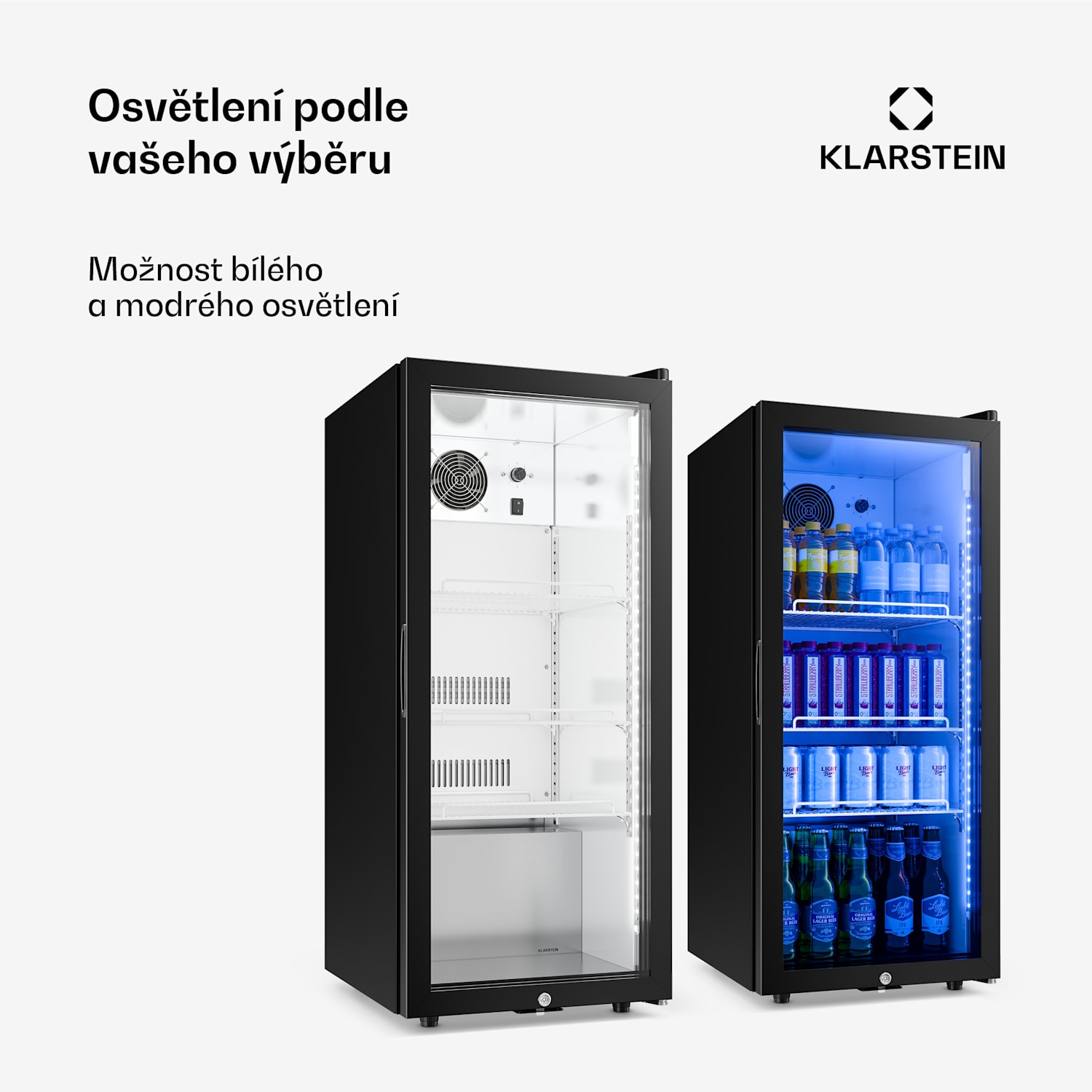 GrandCooler Profi chladnička na nápoje | 106 x 46 cm | Vnitřní osvětlení LED | Černá 137 L | Černá