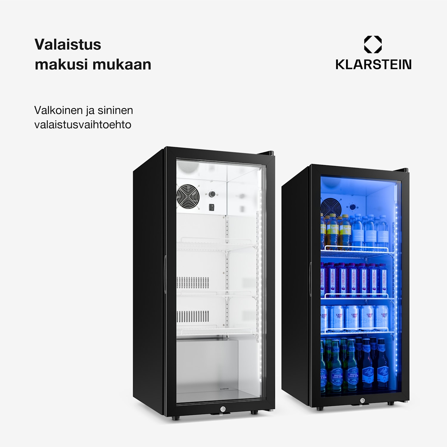 GrandCooler Gastro juomajääkaappi | 106 x 46 cm | LED-sisävalaistus | Musta 137 L | Musta