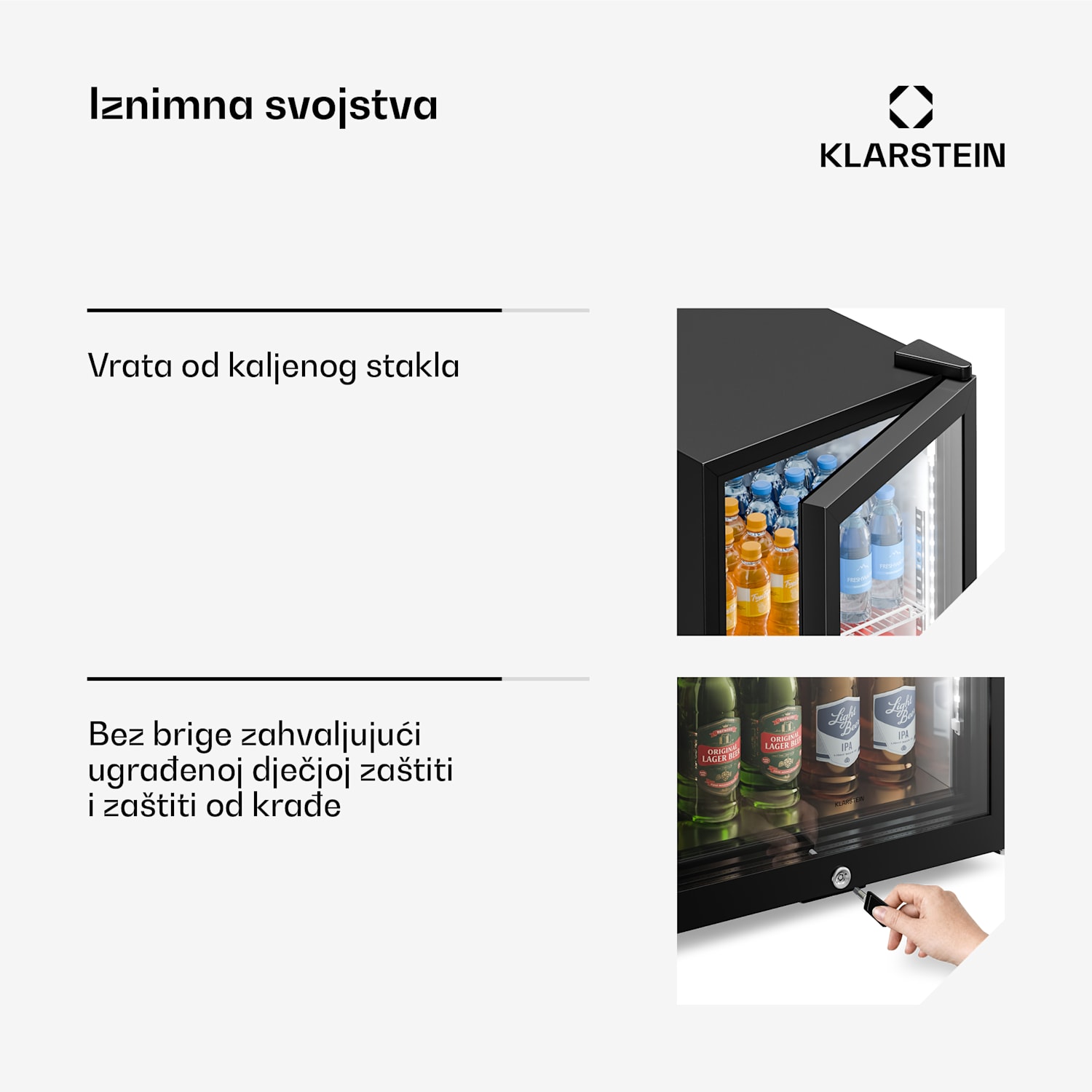 GrandCooler ugostiteljski hladnjak za piće | 106 x 46 cm | LED unutarnje osvjetljenje | Crna 