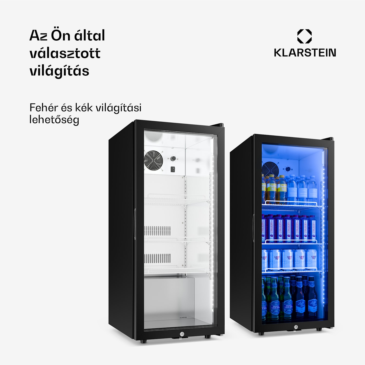 GrandCooler gasztro italhűtő | 106 x 46 cm | LED belső világítás | Fekete 
