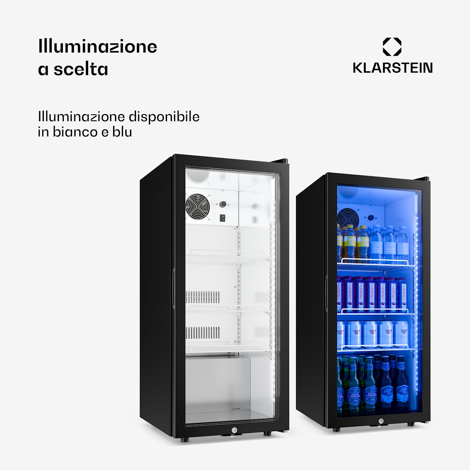 GrandCooler - Frigorifero per bevande a uso commerciale | 106 x 46 cm | Illuminazione interna a LED | Nero 