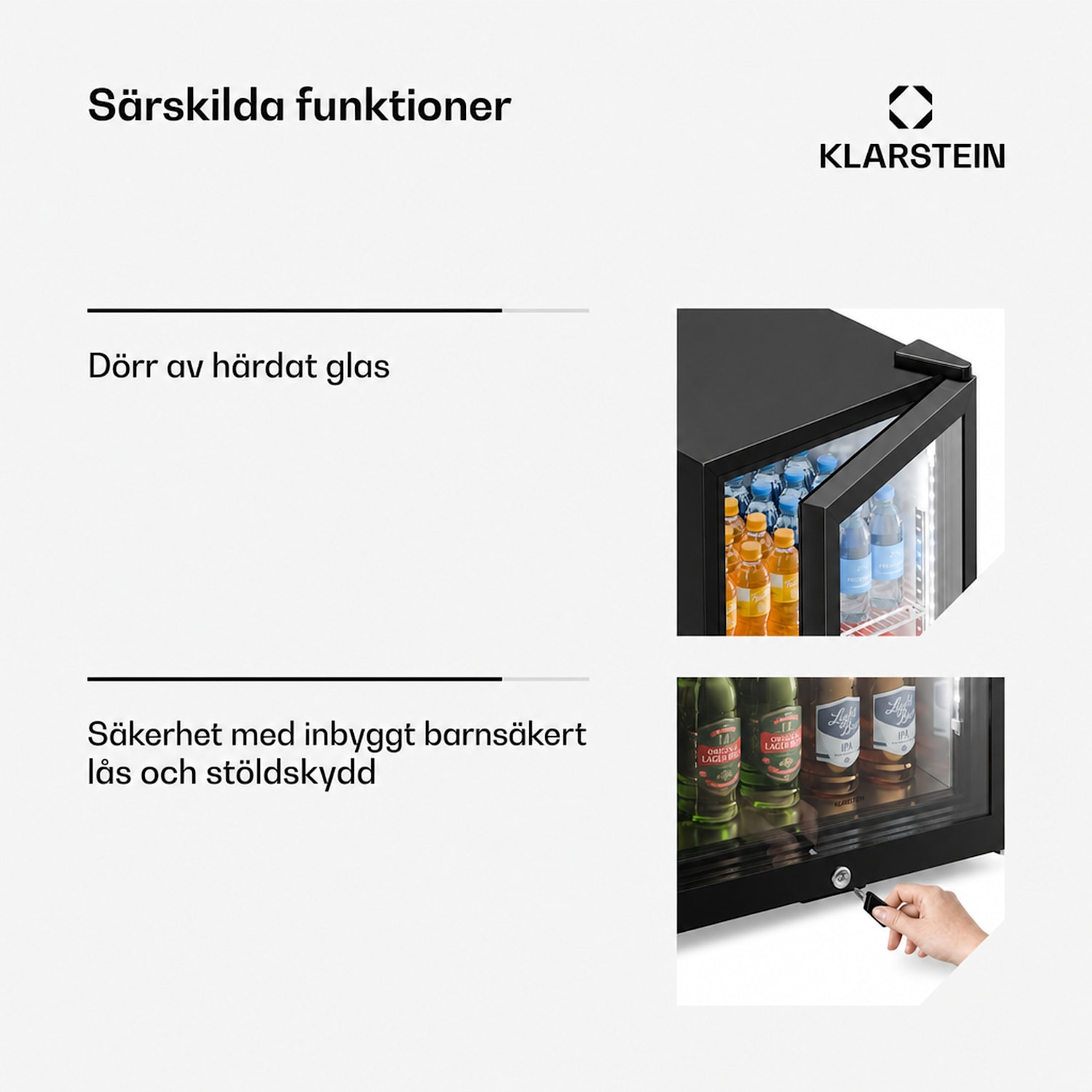 GrandCooler Gastro dryckeskyl 106 x 46 cm LED-inredning svart 137 L | Svart