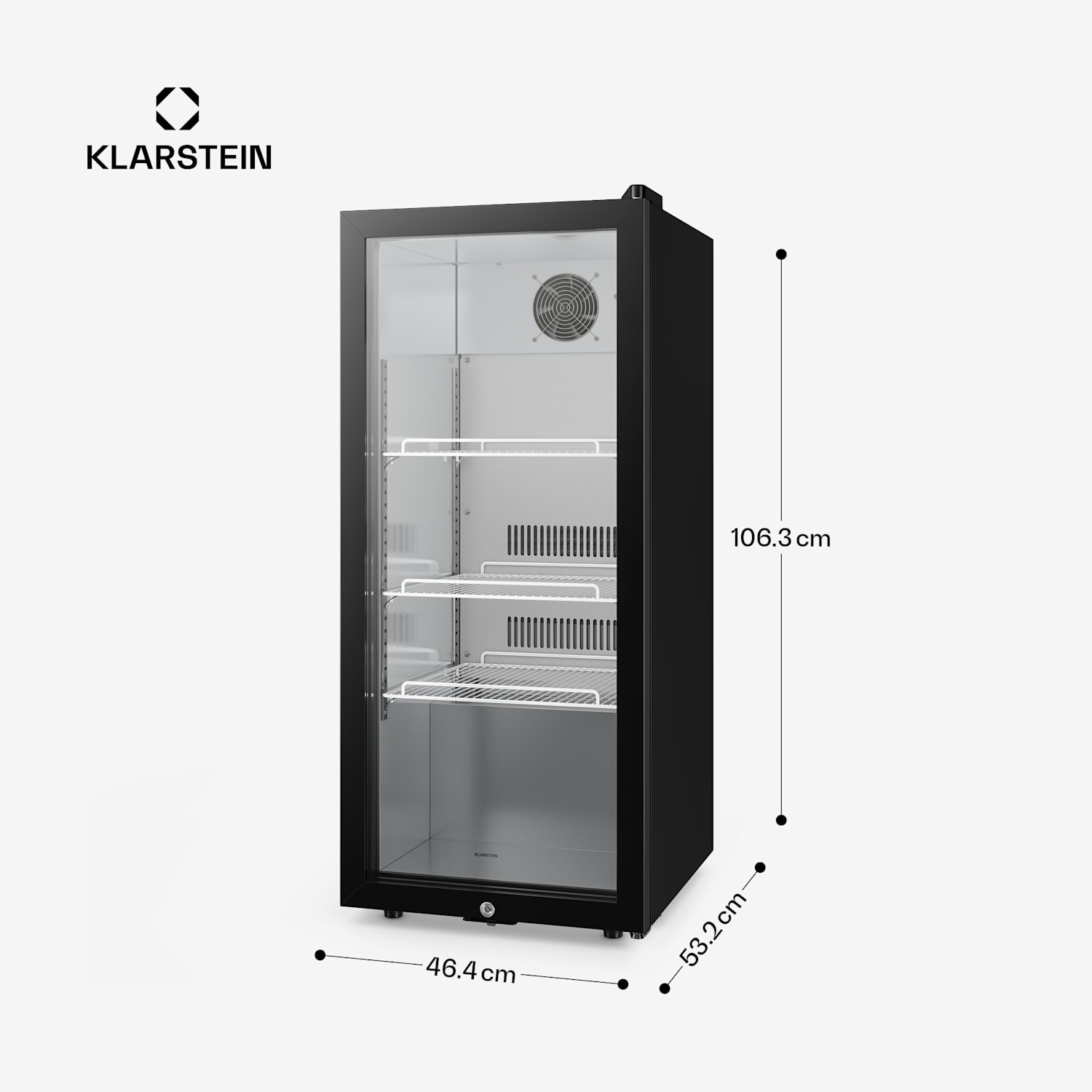 GrandCooler Gastro refrigerador de bebidas | 106 x 46 cm | Iluminación interior LED | Negro 