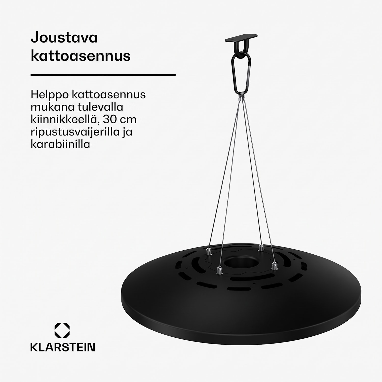 LumiHeat infrapunalämmitin kattoon | 2000 W | 15 m² | LED-valo | 42 cm x 42 cm 