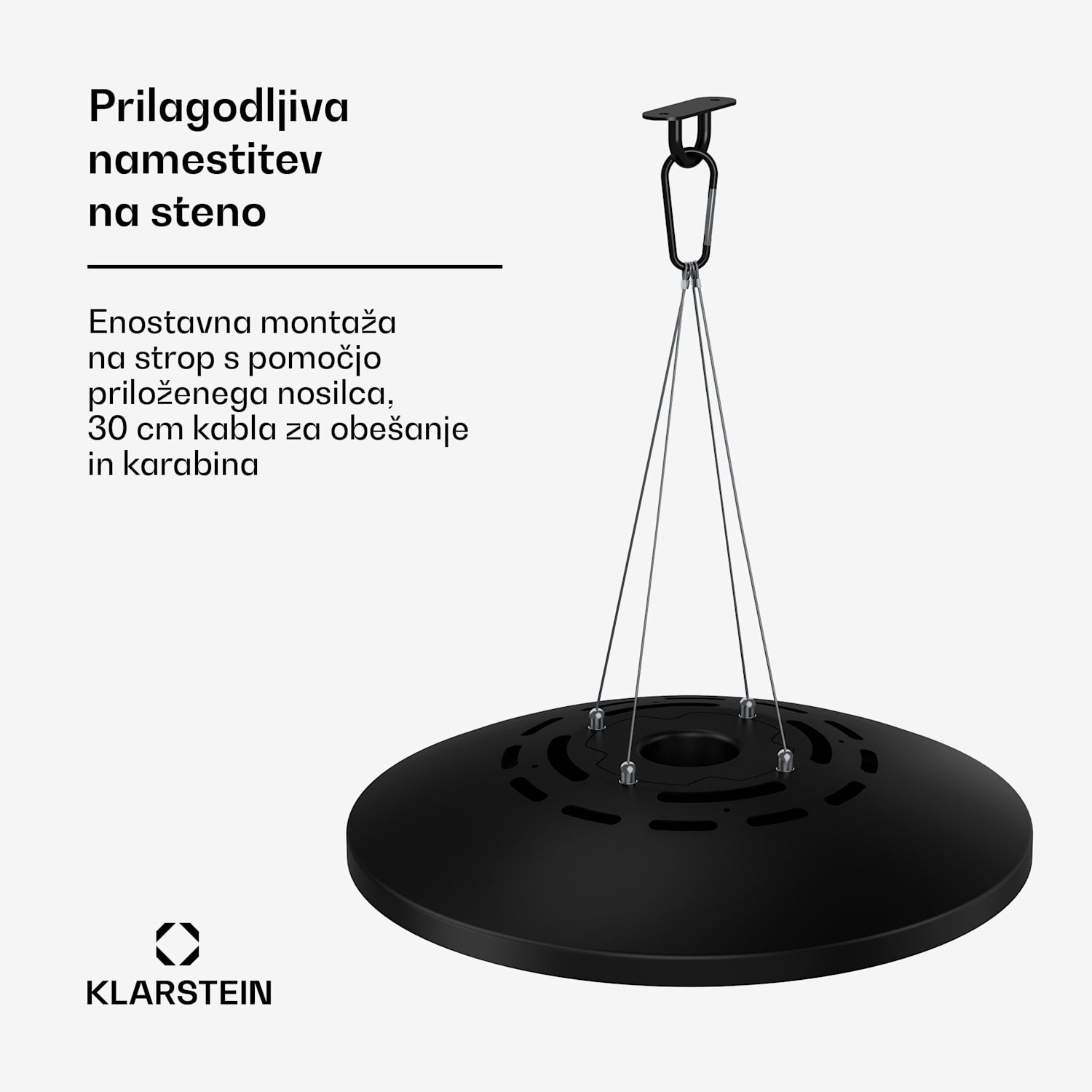 Infrardeči stropni grelnik LumiHeat | 2000 W | 15 m² | LED luč | 42 cm x 42 cm 