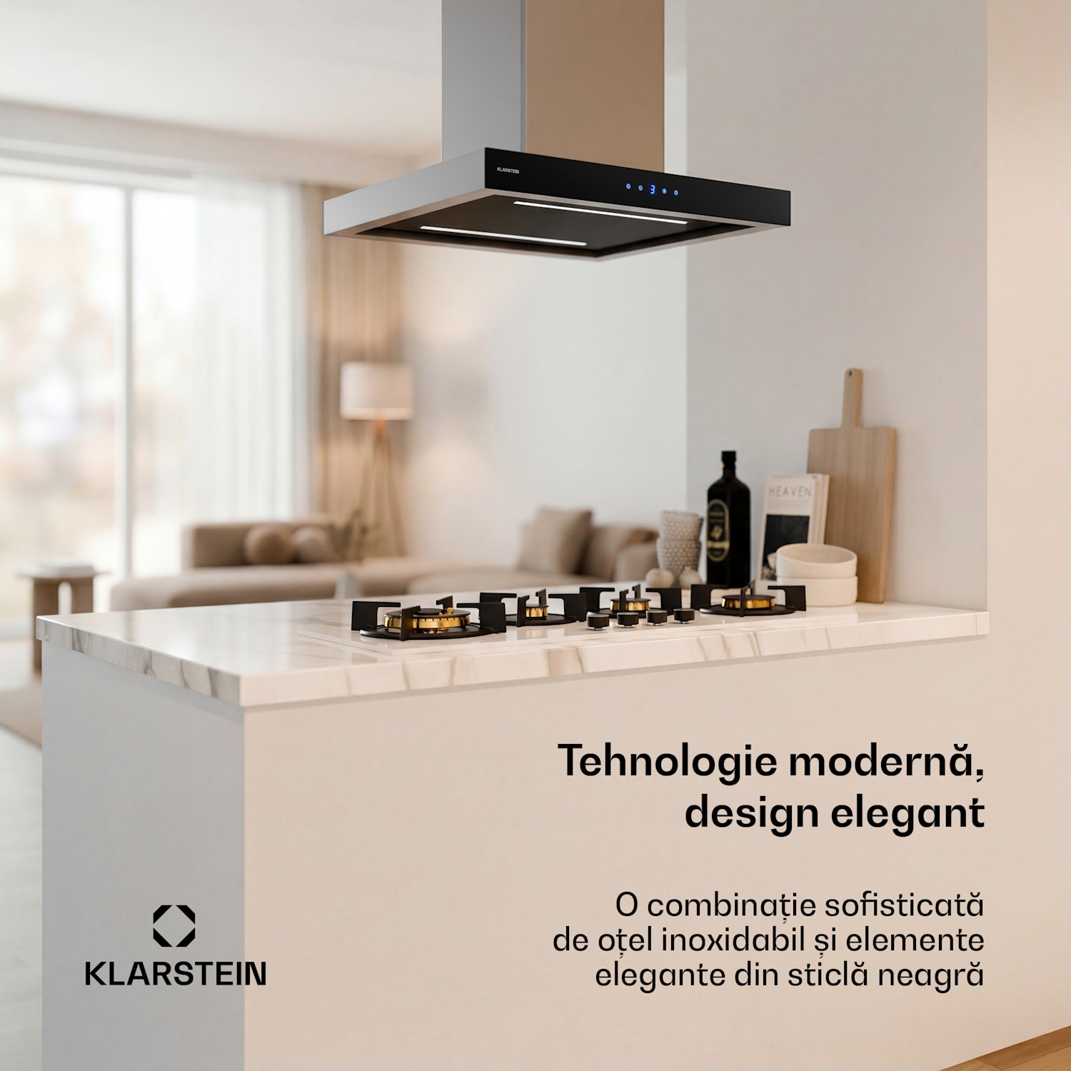 Hota Valeria | Moduri de extracție și recirculare | Design elegant din oțel inoxidabil | 600 m³/h | 60 cm 