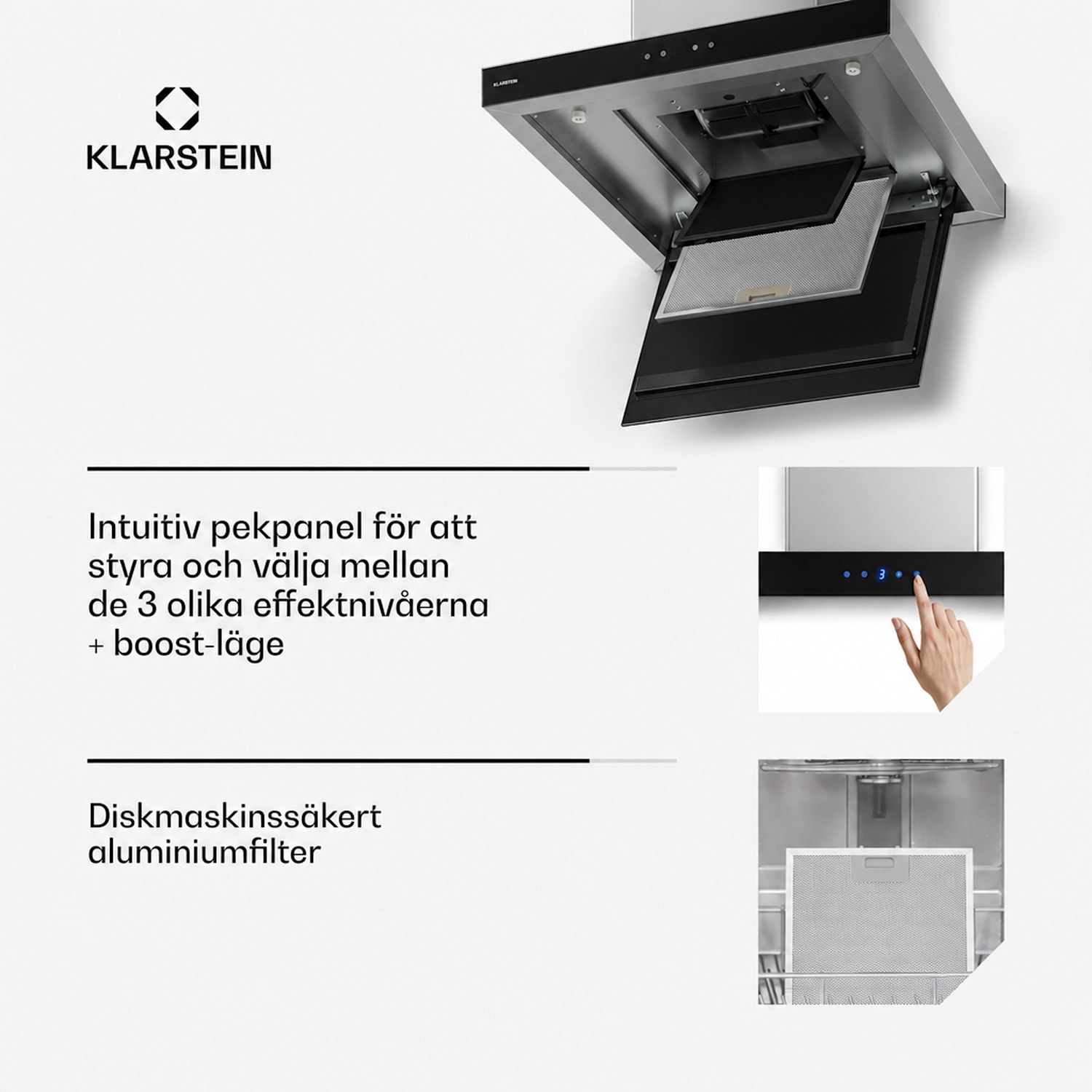 Valeria ö-värmefläkt | Av- och återcirkulationsläge | Elegant rostfritt stål design | 632 m³/h | 60 cm Silver