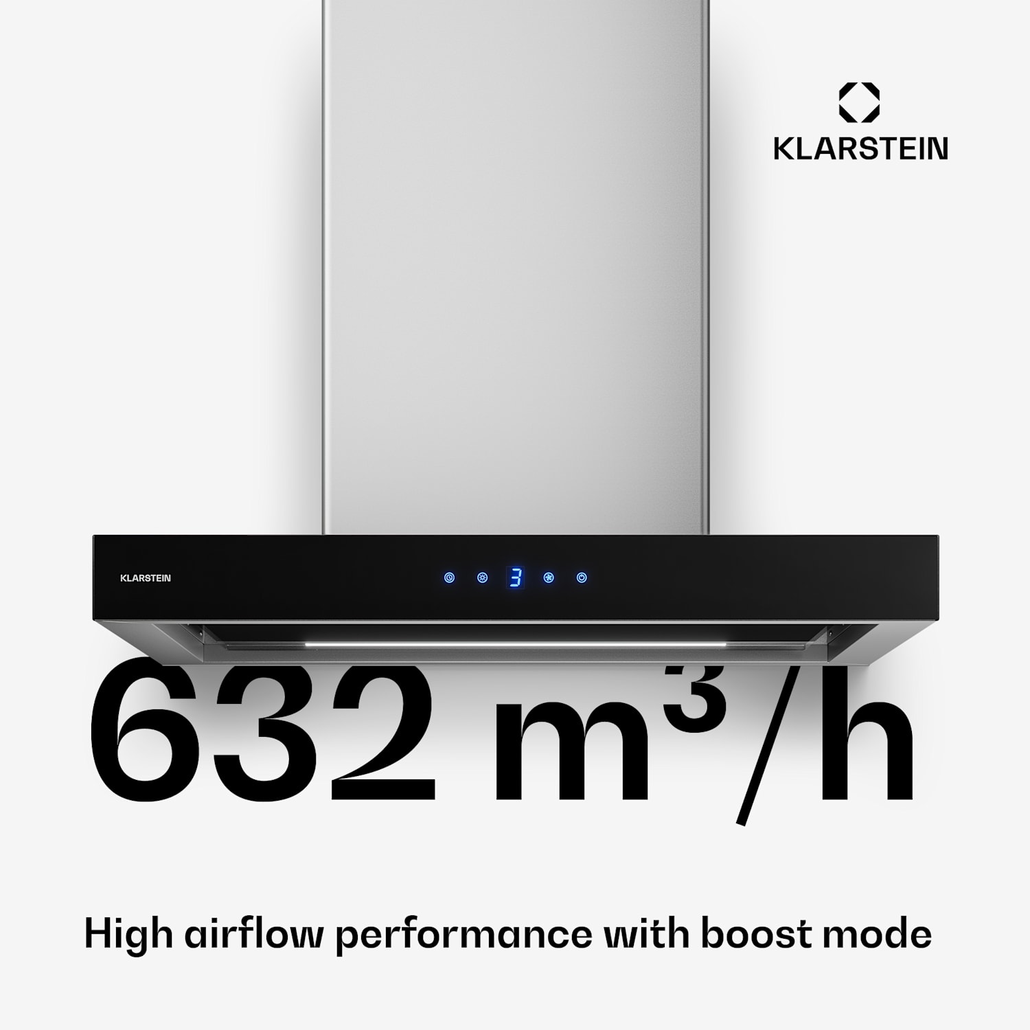 Exaustor de Ilha Valeria | Modos de extração e de recirculação | Design elegante em aço inoxidável | 600 m³/h | 60 cm 