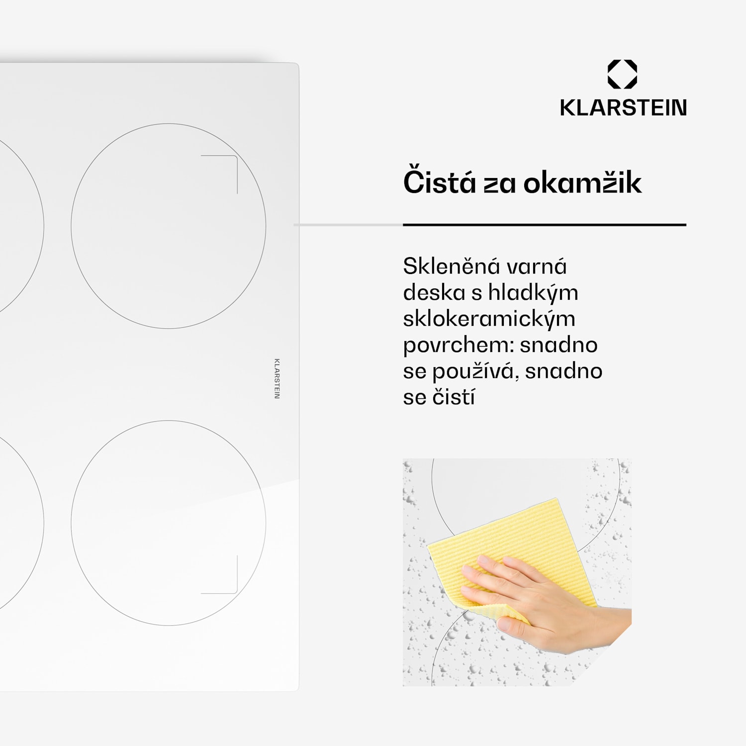 Indukční varná deska Neotouch | Moderní a výkonná | 4 varné zóny | 9 stupňů | 7200 W | 60 cm Bílá