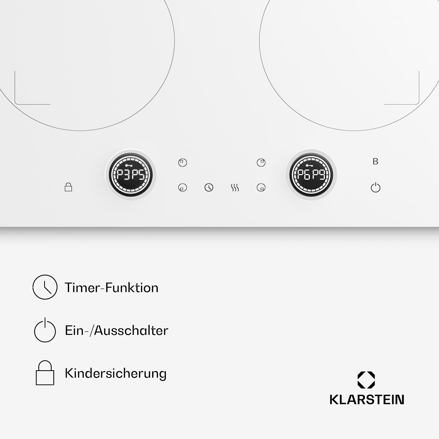 Neotouch Induktionskochfeld | Modern & kraftvoll | 4 Kochzonen | 9 Stufen | 7200 W | 60 cm Weiß