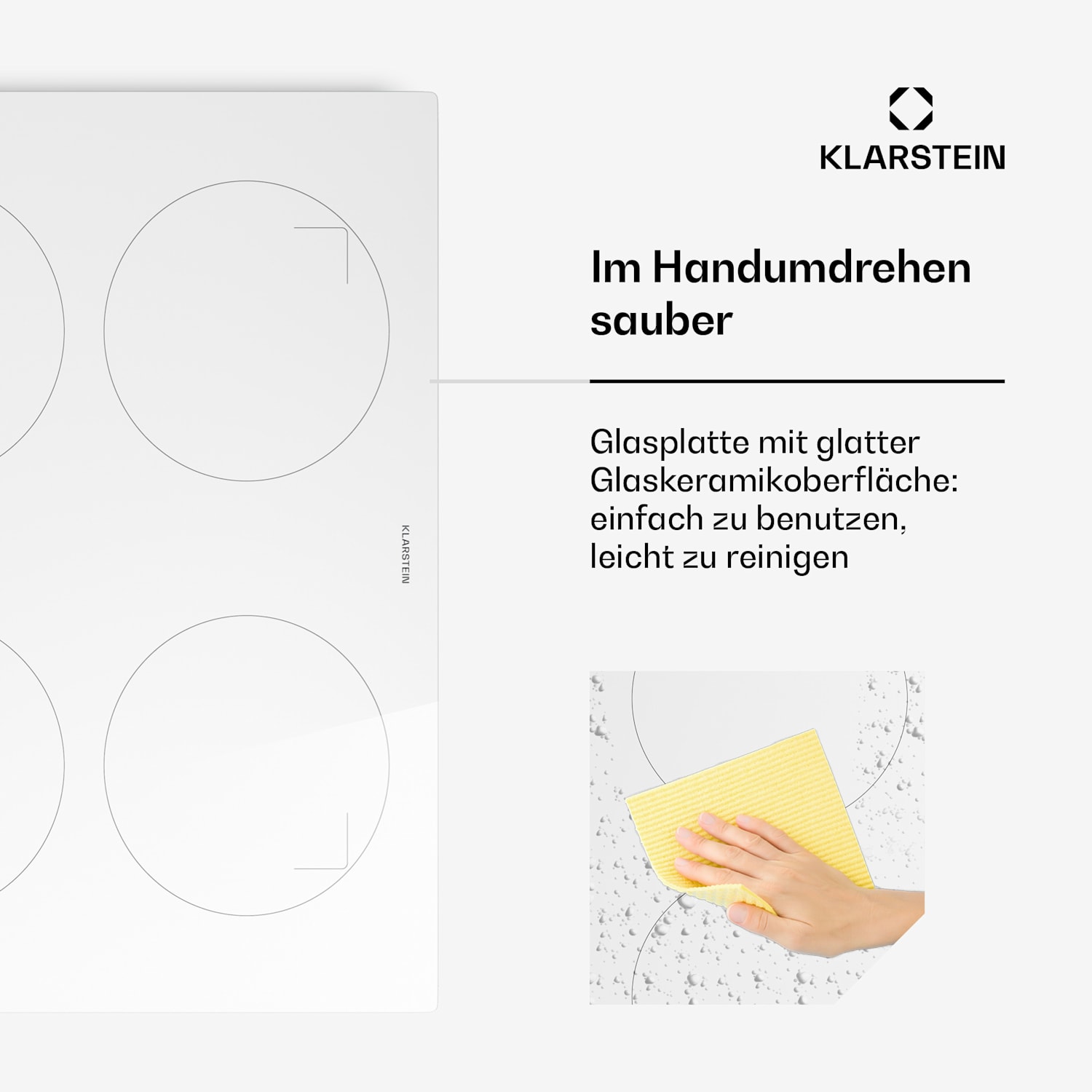 Neotouch Induktionskochfeld | Modern & kraftvoll | 4 Kochzonen | 9 Stufen | 7200 W | 60 cm Weiß