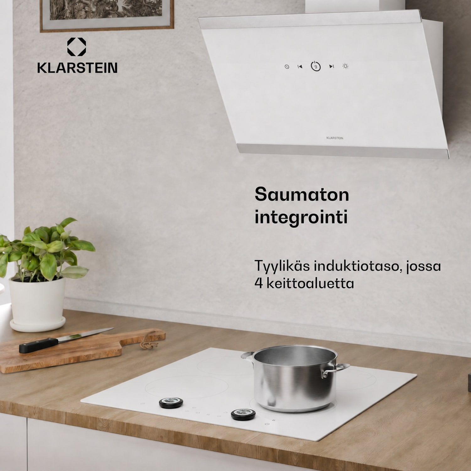 Neotouch induktiokeittotaso | Moderni & tehokas | 4 keittoaluetta | 9 tehotasoa | 7200 W | 60 cm Valkoinen