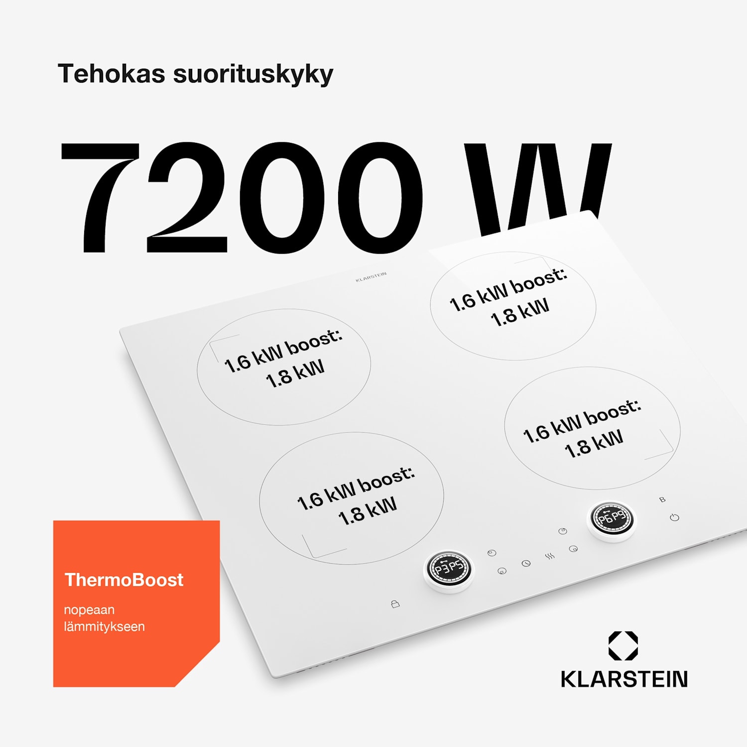 Neotouch induktiokeittotaso | Moderni & tehokas | 4 keittoaluetta | 9 tehotasoa | 7200 W | 60 cm Valkoinen