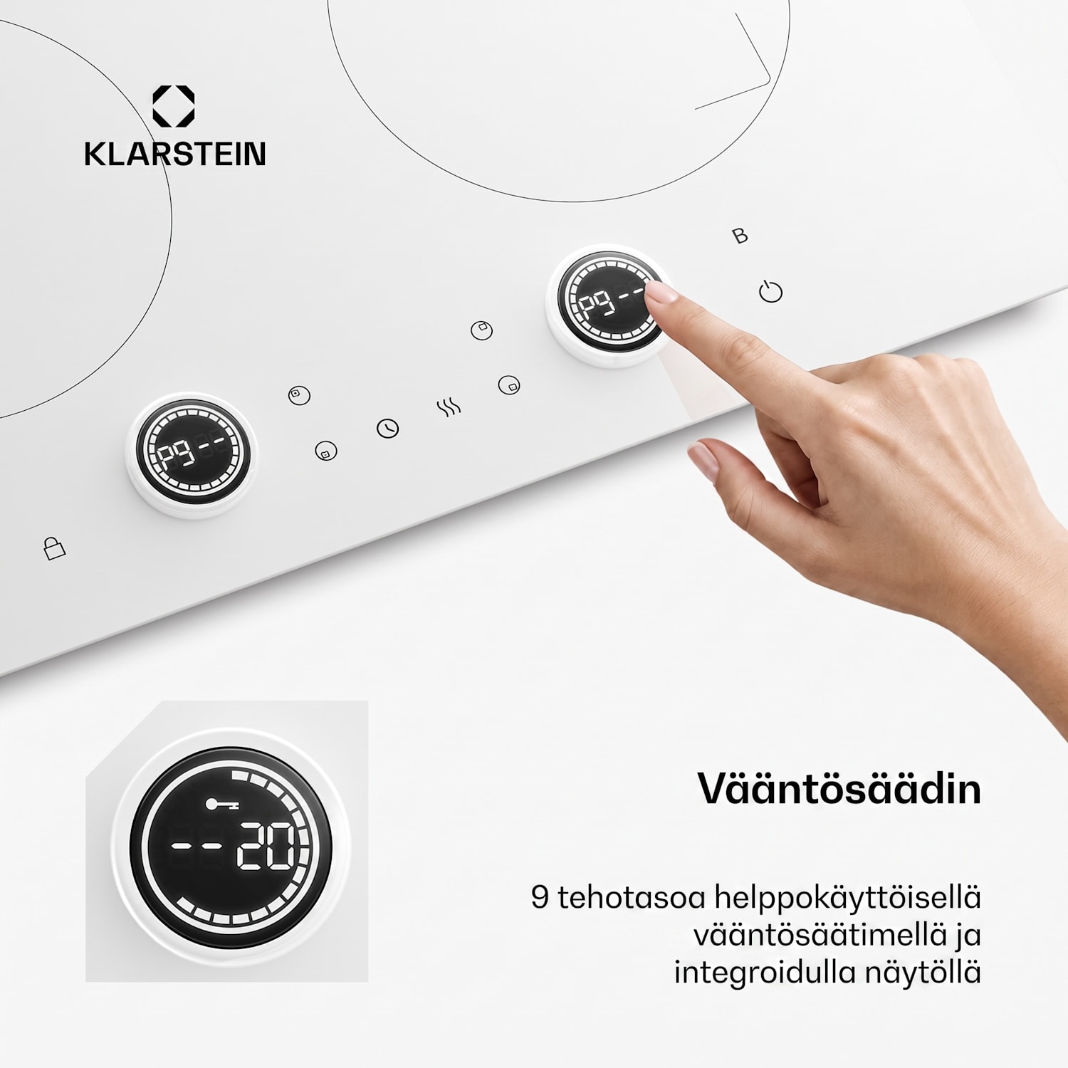 Neotouch induktiokeittotaso | Moderni & tehokas | 4 keittoaluetta | 9 tehotasoa | 7200 W | 60 cm Valkoinen