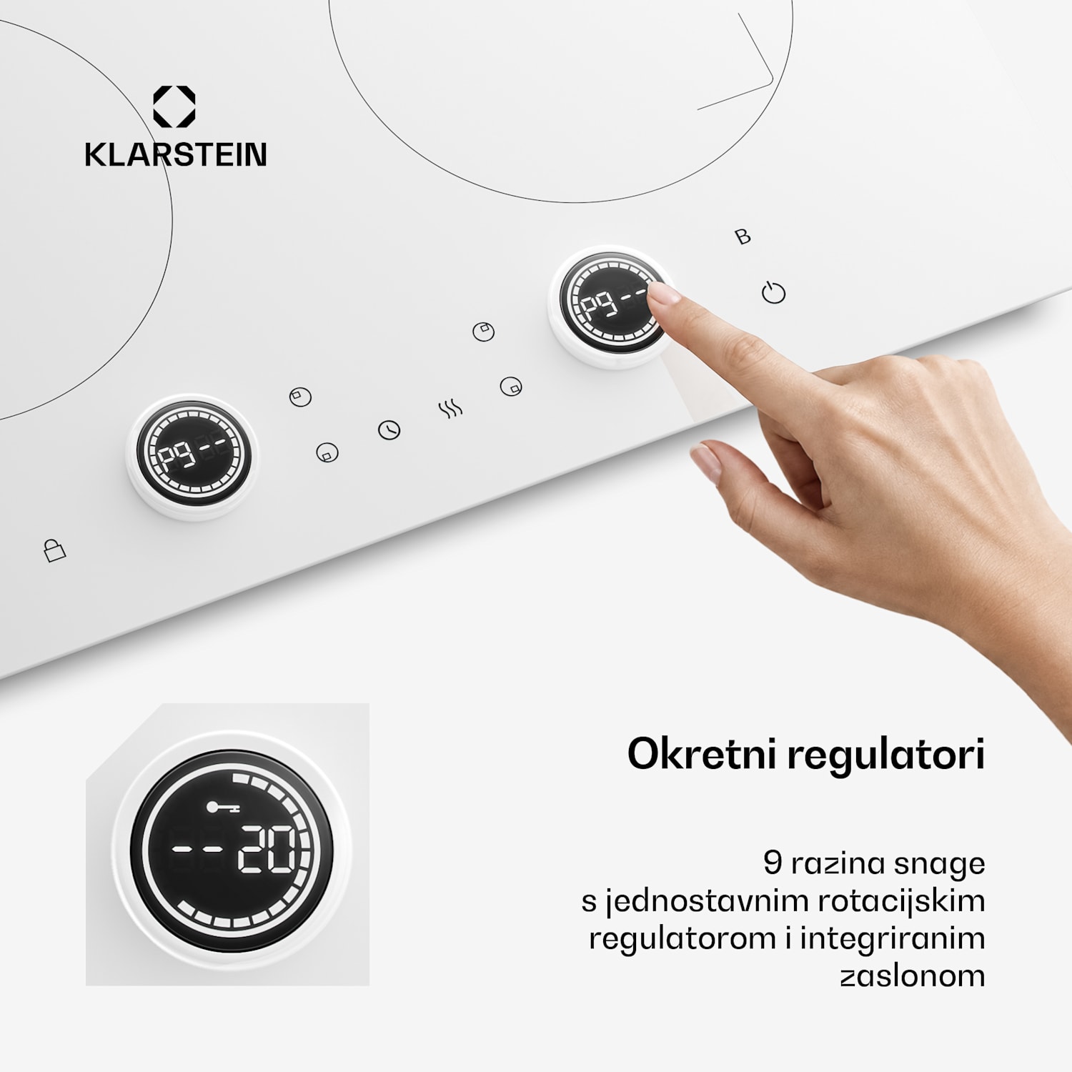 Neotouch indukcijska ploča za kuhanje | Moderna i snažna | 4 zone za kuhanje | 9 razina | 7200 W | 60 cm Bijela