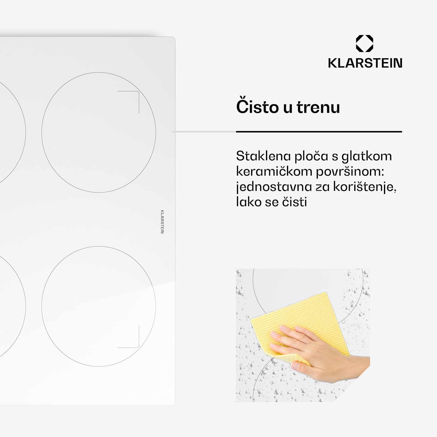 Neotouch indukcijska ploča za kuhanje | Moderna i snažna | 4 zone za kuhanje | 9 razina | 7200 W | 60 cm Bijela